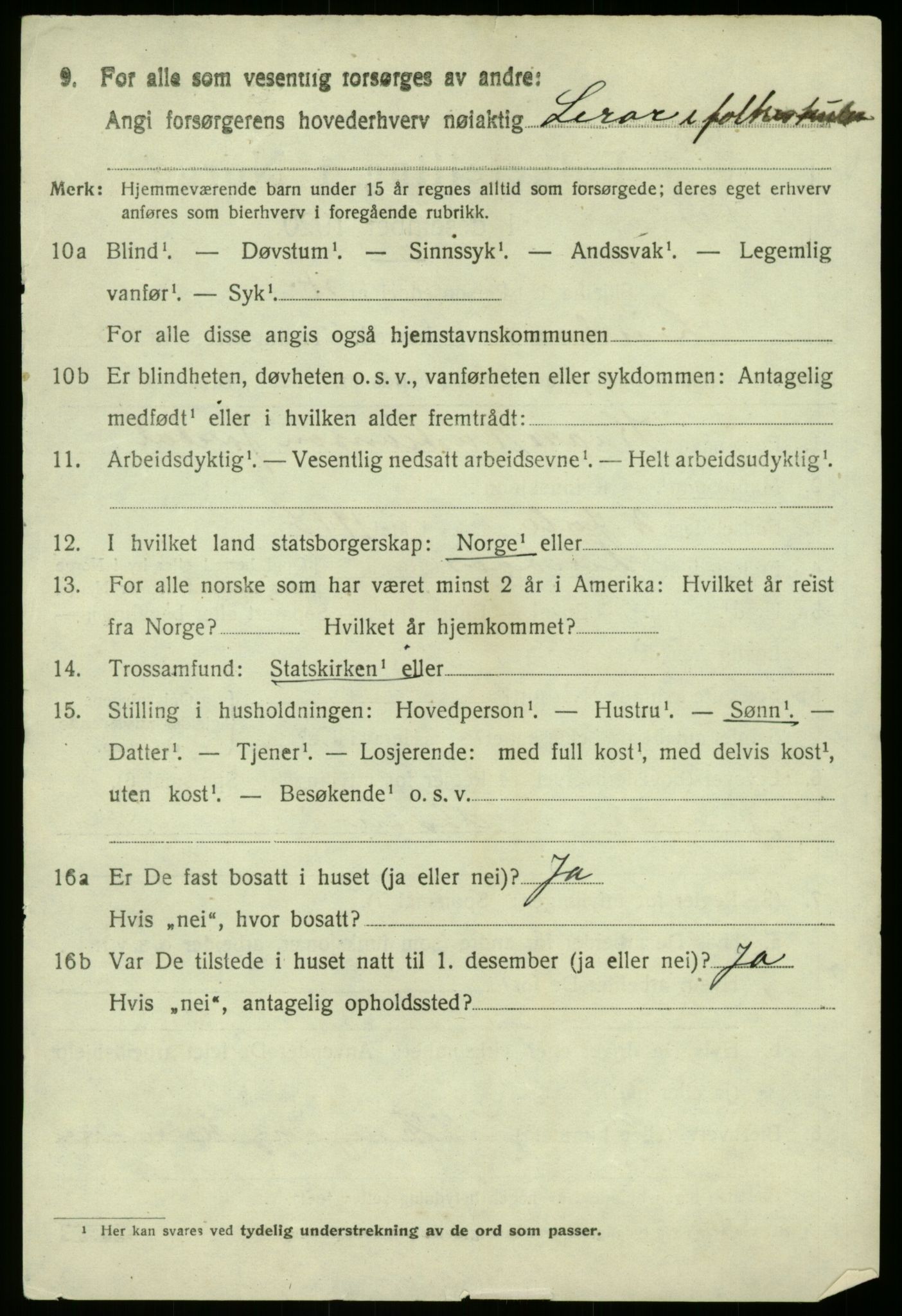 SAB, 1920 census for Lindås, 1920, p. 3460