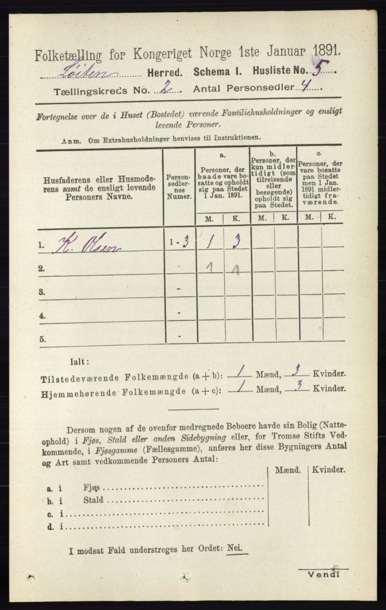 RA, 1891 census for 0415 Løten, 1891, p. 1377