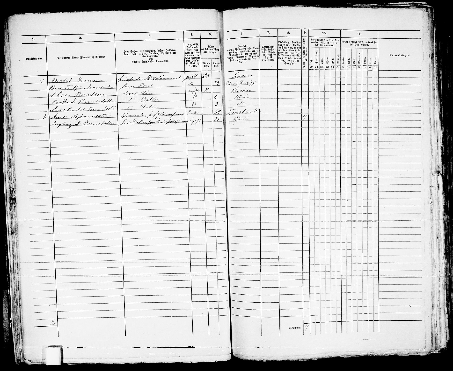 RA, 1865 census for Risør/Risør, 1865, p. 44