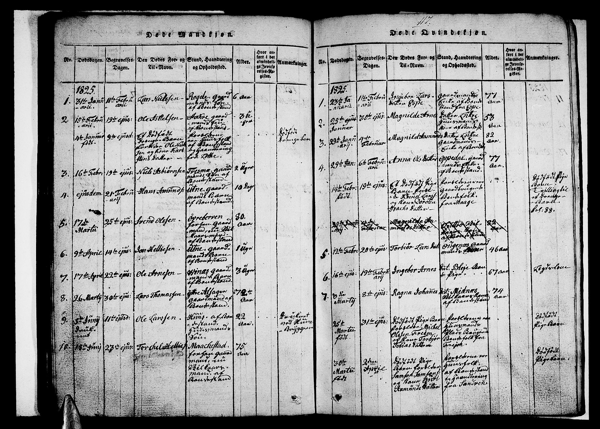 Ullensvang sokneprestembete, AV/SAB-A-78701/H/Hab: Parish register (copy) no. A 3, 1817-1825, p. 117