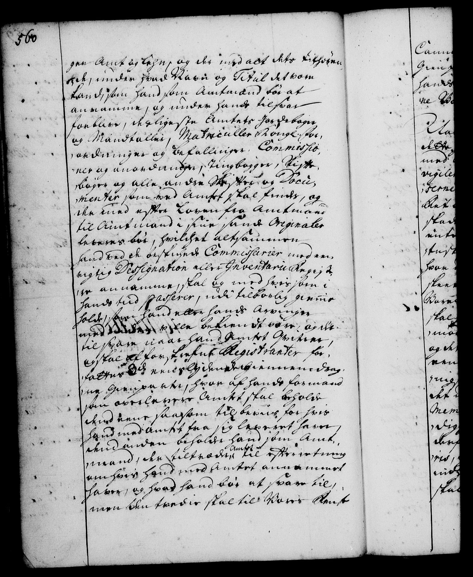 Rentekammeret, Kammerkanselliet, RA/EA-3111/G/Gg/Ggi/L0001: Norsk instruksjonsprotokoll med register (merket RK 53.34), 1720-1729, p. 560