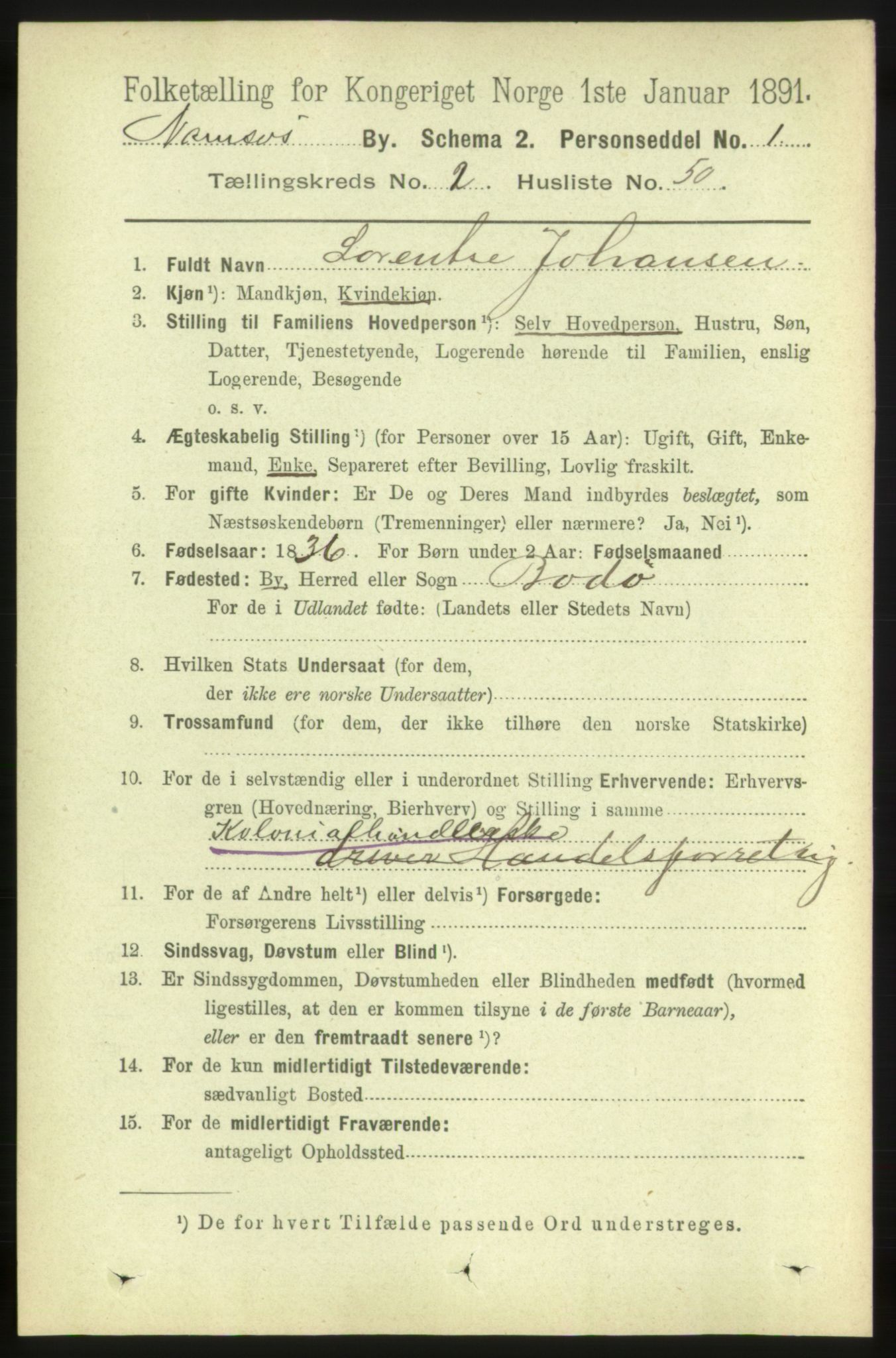 RA, 1891 census for 1703 Namsos, 1891, p. 1072