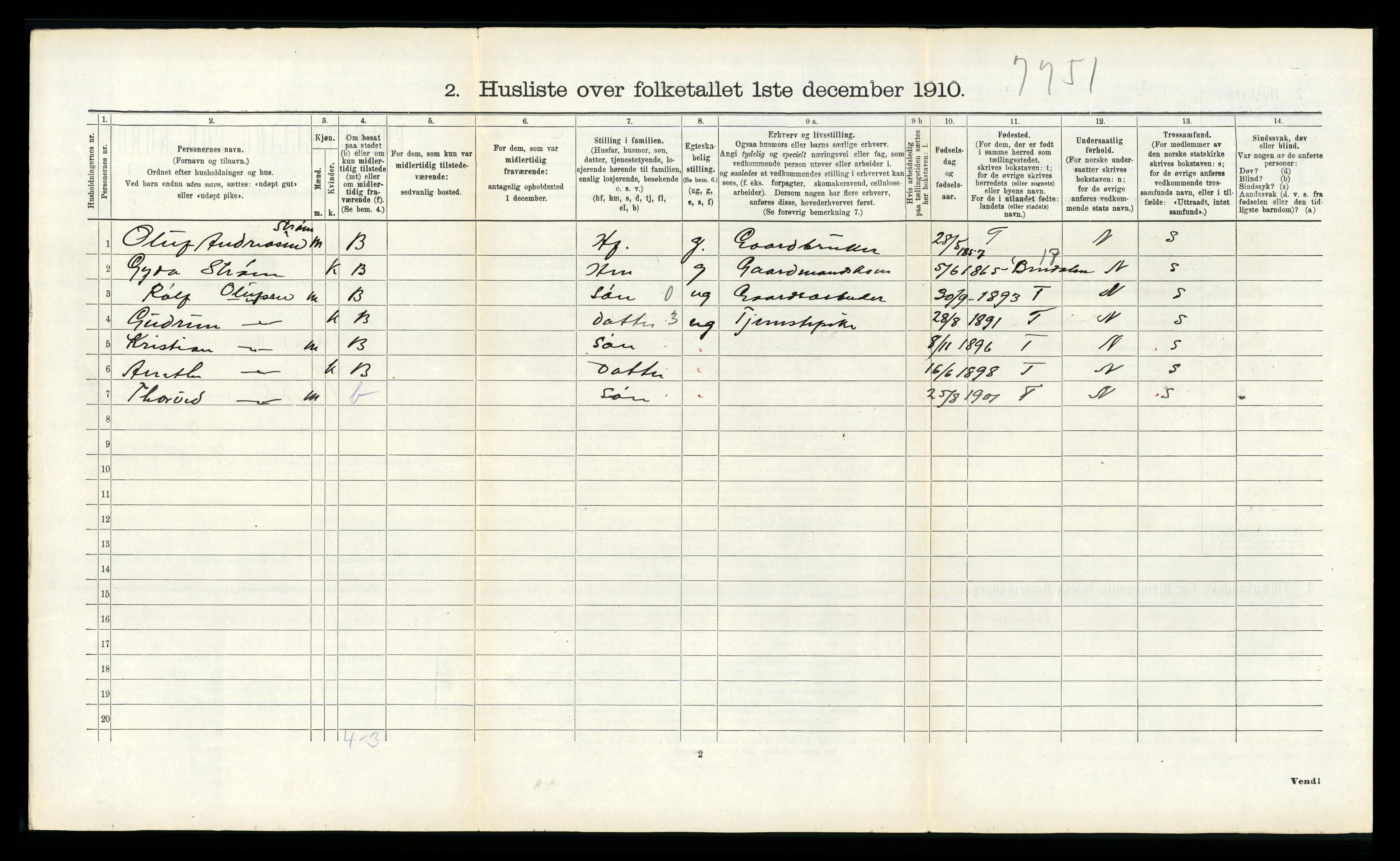 RA, 1910 census for Velfjord, 1910, p. 272