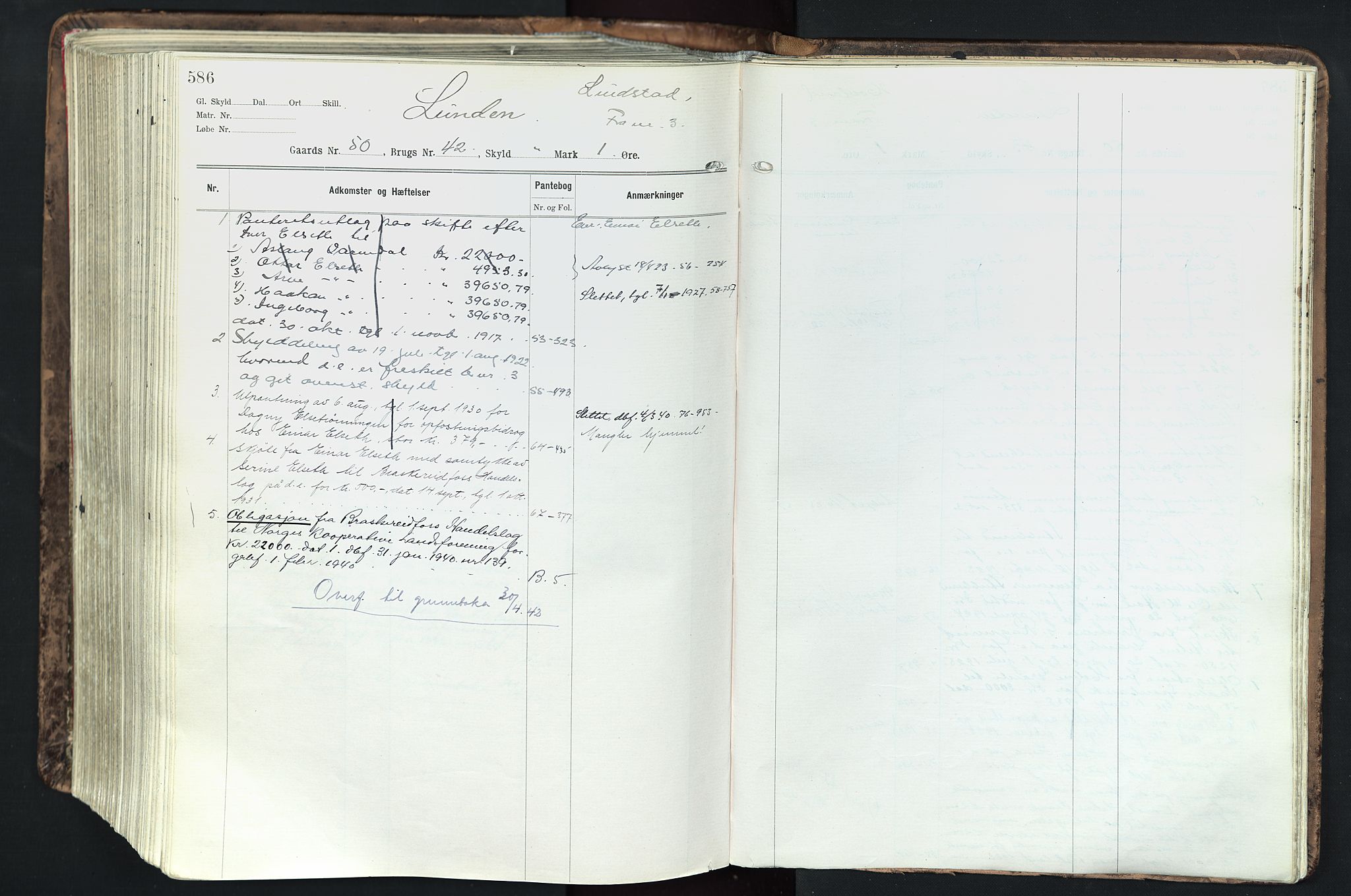 Solør tingrett, AV/SAH-TING-008/H/Ha/Hak/L0003: Mortgage register no. III, 1900-1935, p. 586