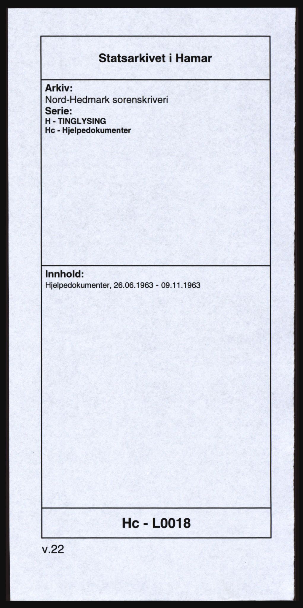 Nord-Hedmark sorenskriveri, SAH/TING-012/H/Hc/L0018: Mortgage book no. 18, 1963-1963