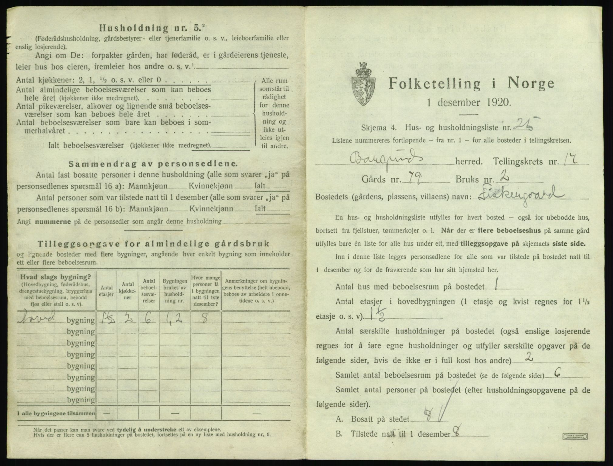 SAT, 1920 census for Borgund, 1920, p. 1528