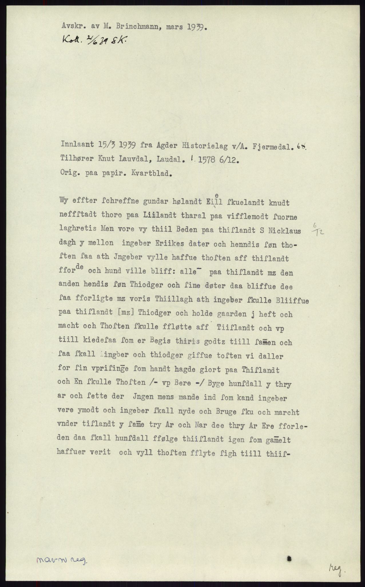 Samlinger til kildeutgivelse, Diplomavskriftsamlingen, RA/EA-4053/H/Ha, p. 1953