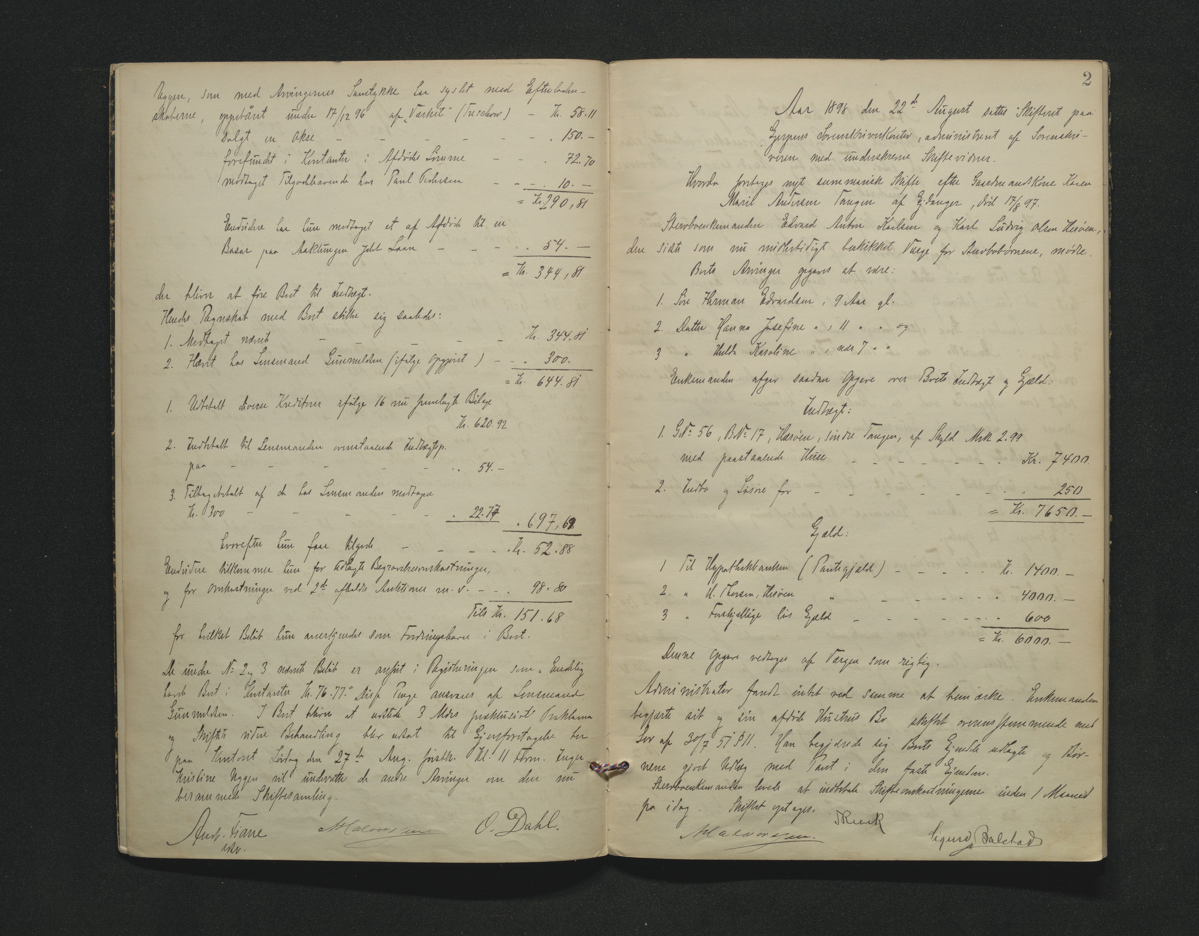 Bamble sorenskriveri, AV/SAKO-A-214/H/Hb/Hbc/L0012: Skifteforhandlingsprotokoll, 1898-1900, p. 2