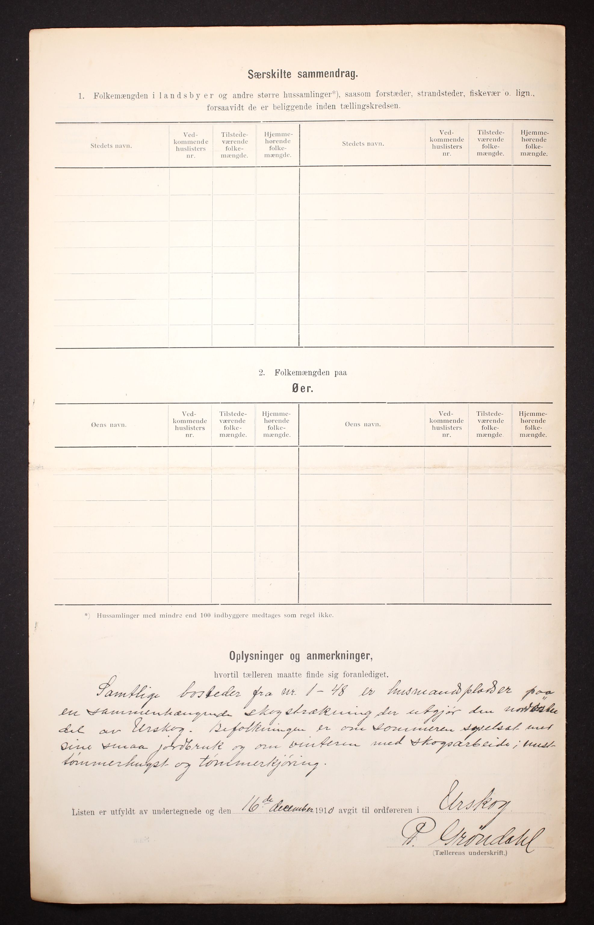 RA, 1910 census for Aurskog, 1910, p. 6