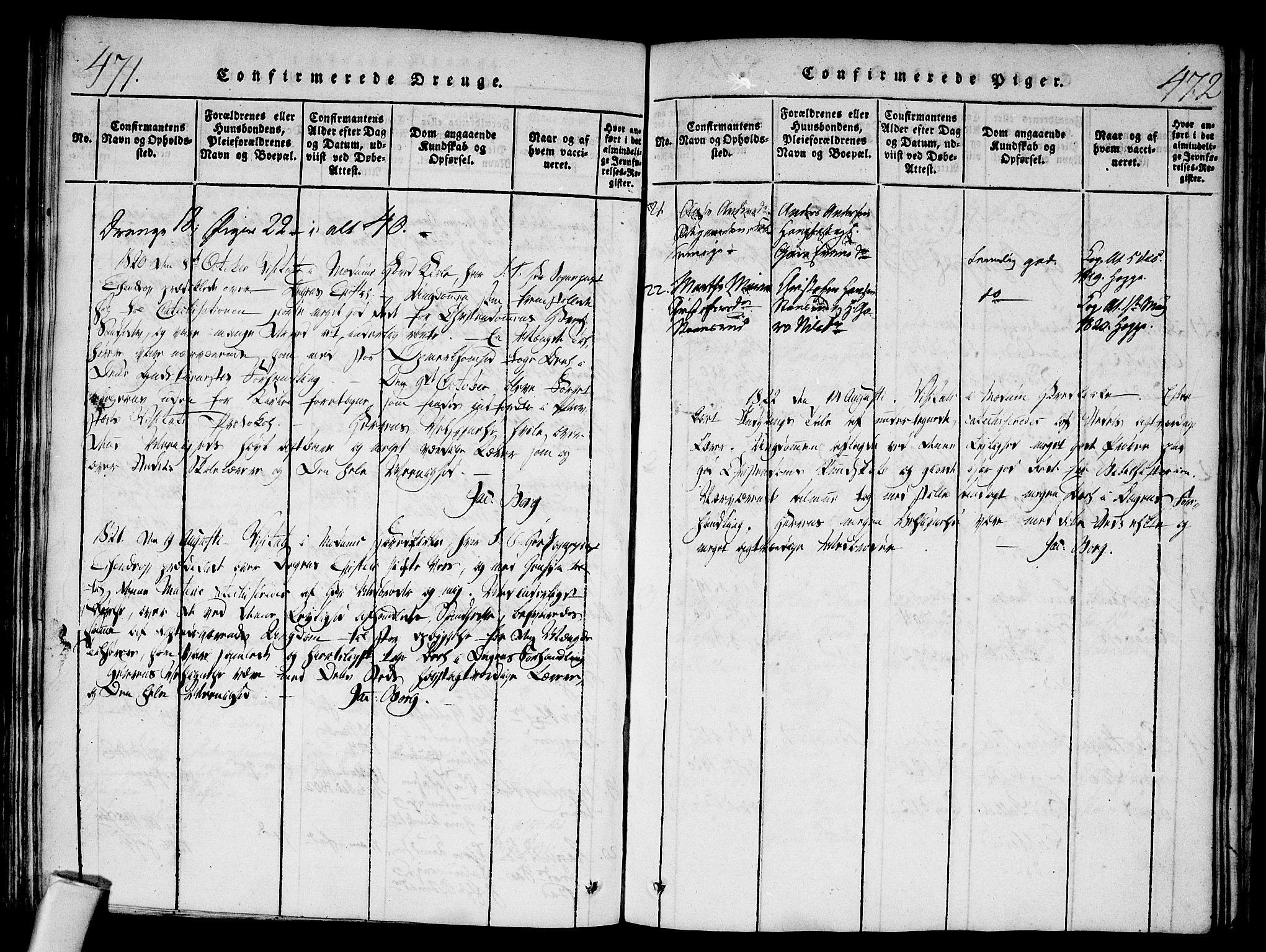 Modum kirkebøker, AV/SAKO-A-234/F/Fa/L0004: Parish register (official) no. 4, 1818-1824, p. 471-472