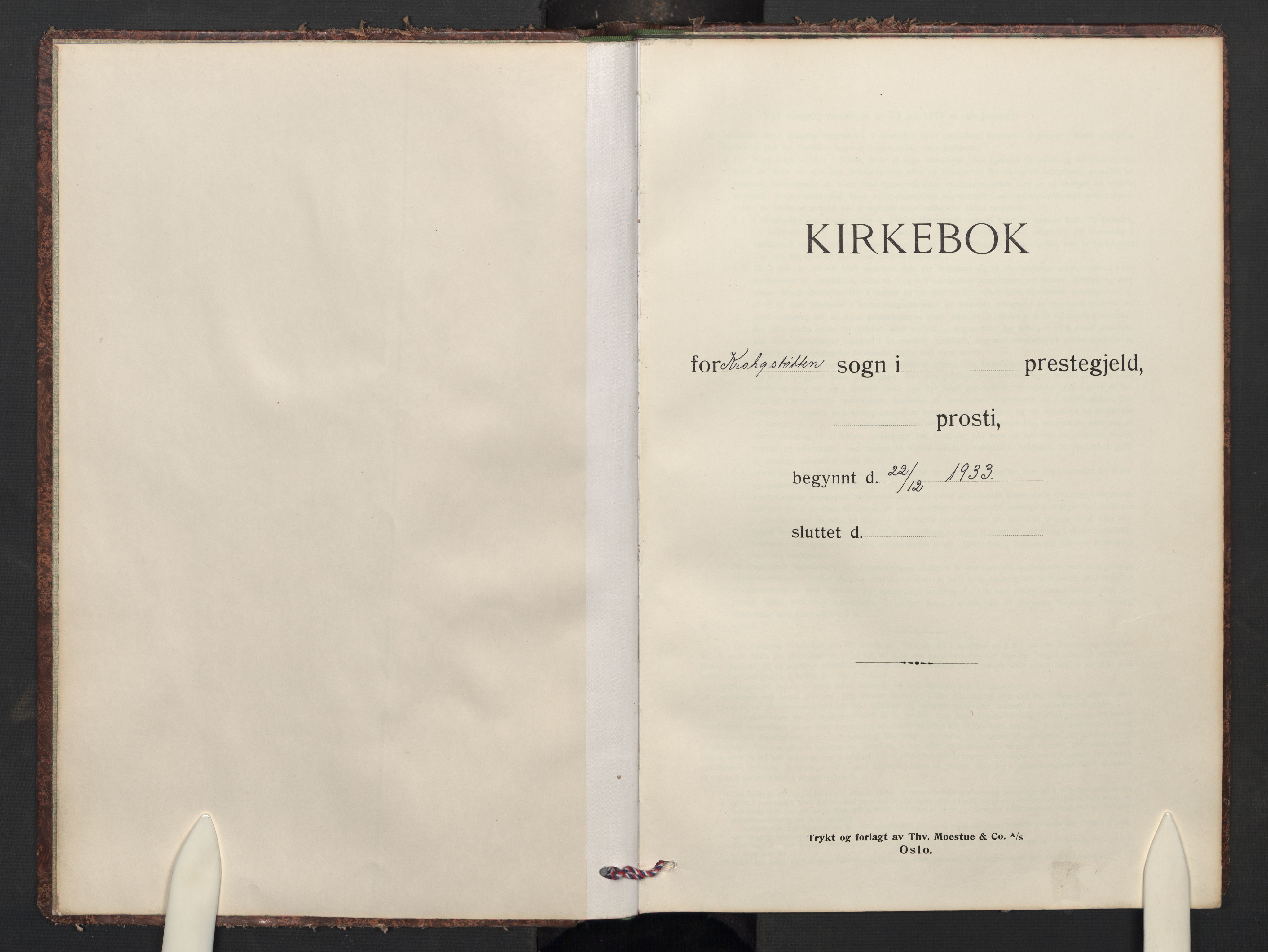 Krohgstøtten sykehusprest Kirkebøker, AV/SAO-A-10854/F/Fa/L0008: Parish register (official) no. 8, 1933-1970