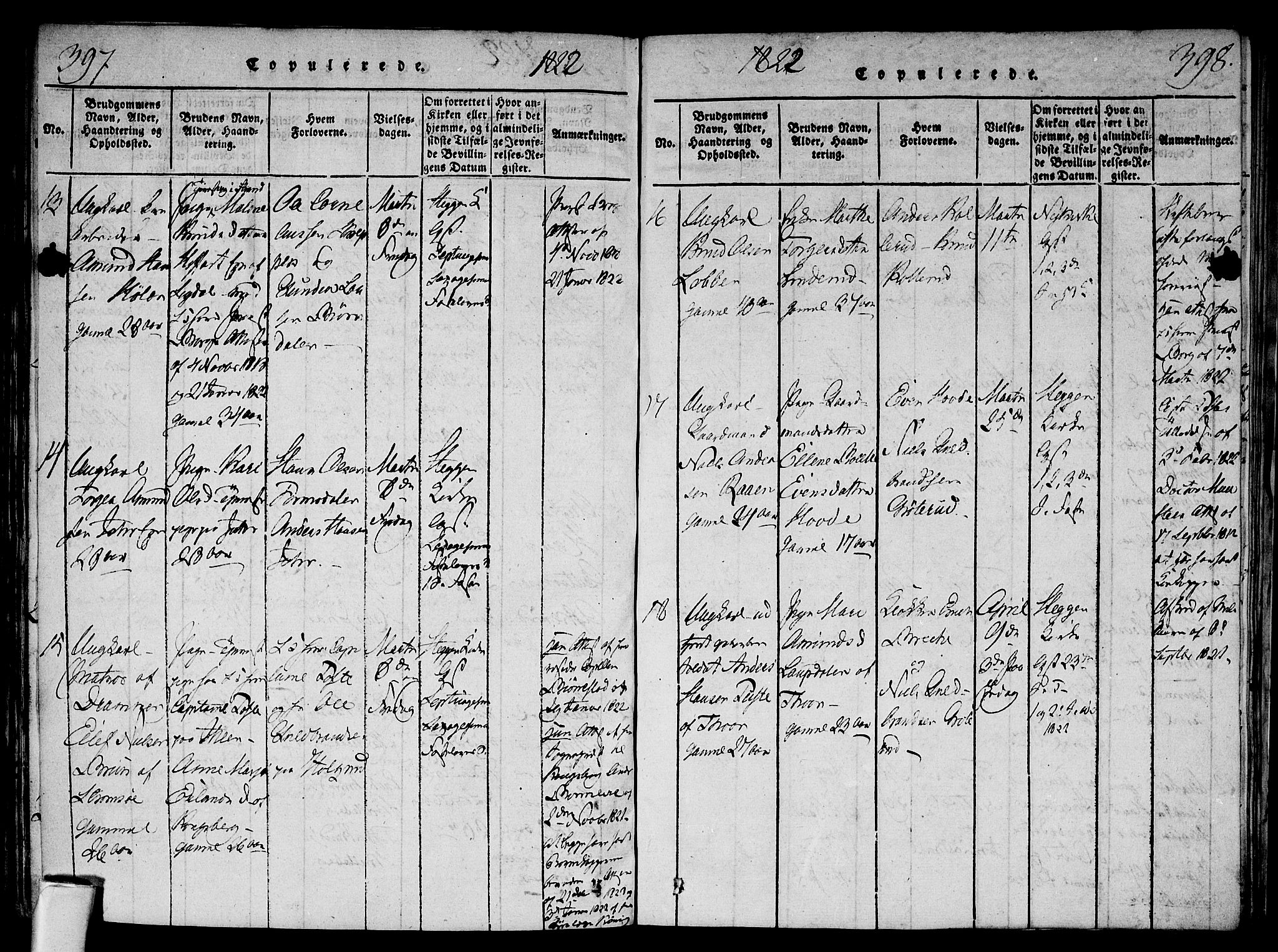 Modum kirkebøker, SAKO/A-234/F/Fa/L0004: Parish register (official) no. 4, 1818-1824, p. 397-398