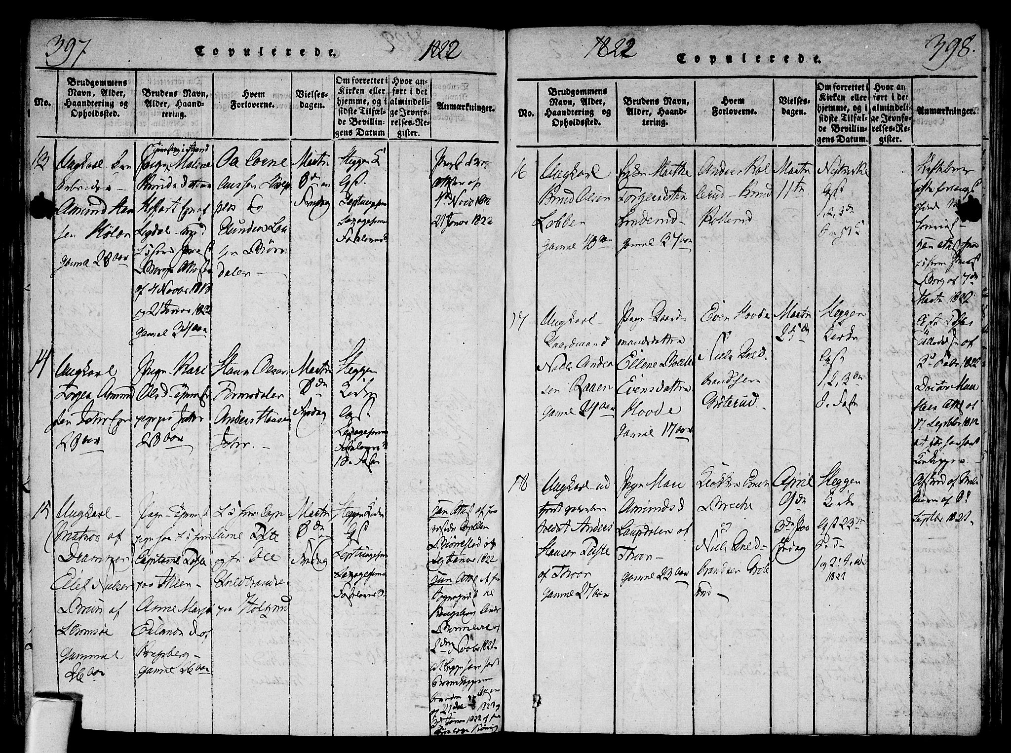 Modum kirkebøker, AV/SAKO-A-234/F/Fa/L0004: Parish register (official) no. 4, 1818-1824, p. 397-398