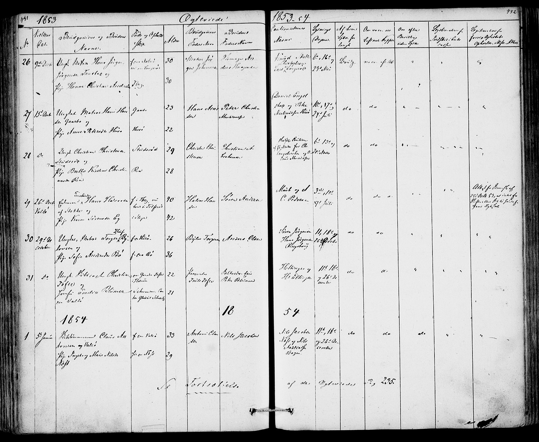 Sem kirkebøker, AV/SAKO-A-5/F/Fa/L0006: Parish register (official) no. I 6, 1843-1855, p. 431-432