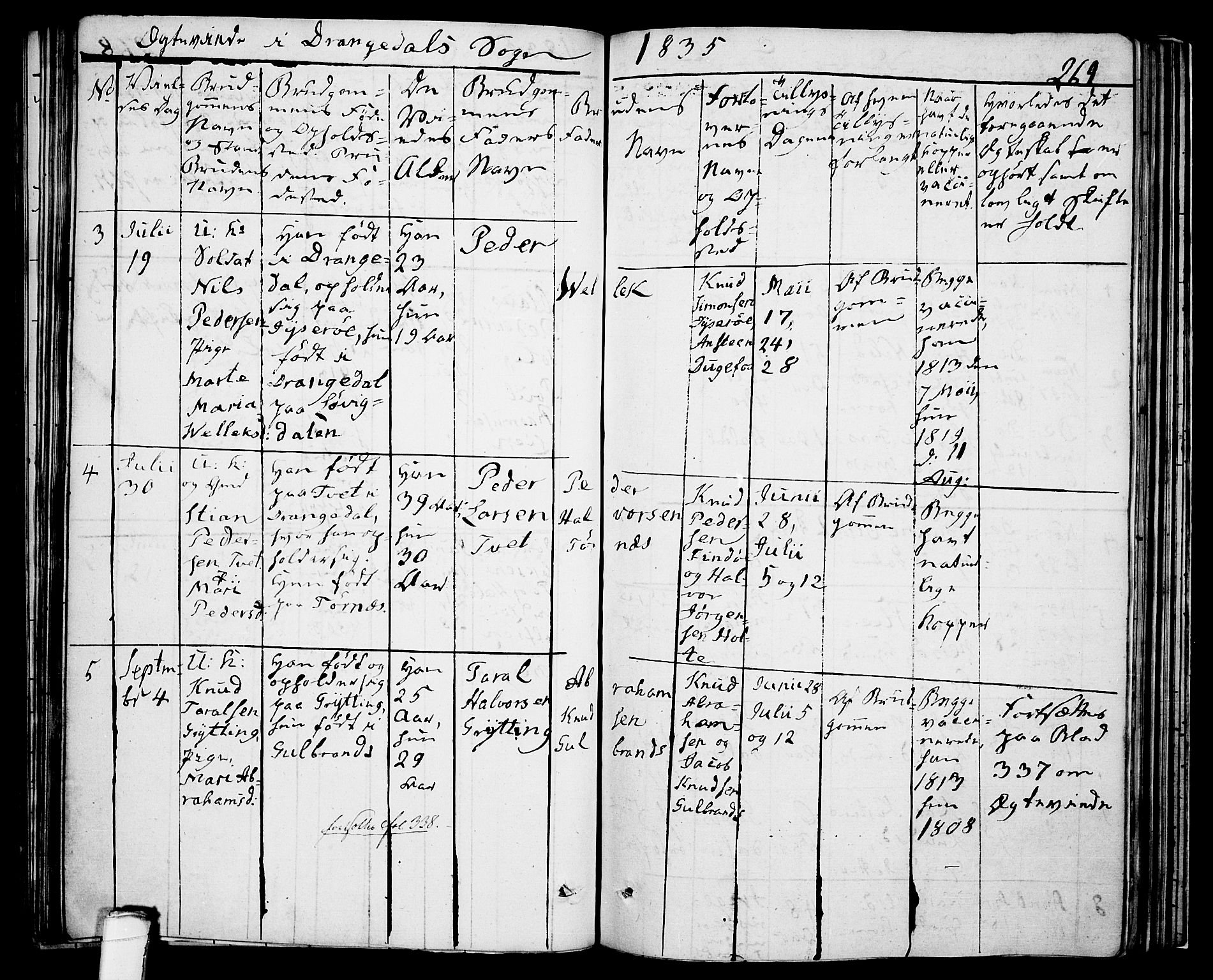 Drangedal kirkebøker, SAKO/A-258/F/Fa/L0006: Parish register (official) no. 6, 1831-1837, p. 269