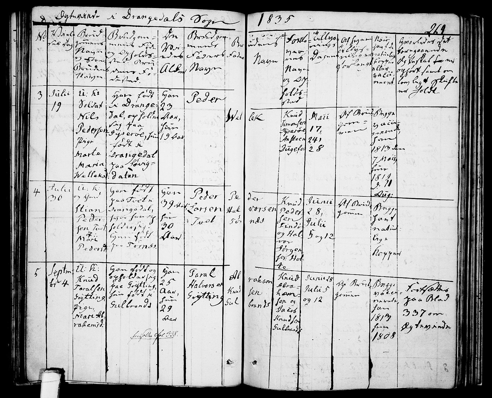 Drangedal kirkebøker, AV/SAKO-A-258/F/Fa/L0006: Parish register (official) no. 6, 1831-1837, p. 269