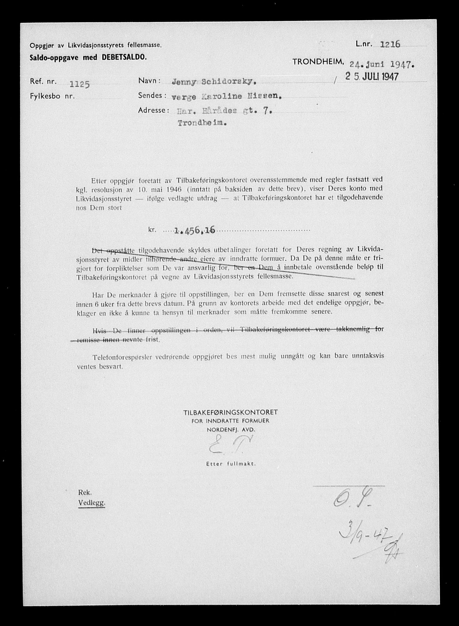 Justisdepartementet, Tilbakeføringskontoret for inndratte formuer, RA/S-1564/H/Hc/Hca/L0908: --, 1945-1947, p. 195