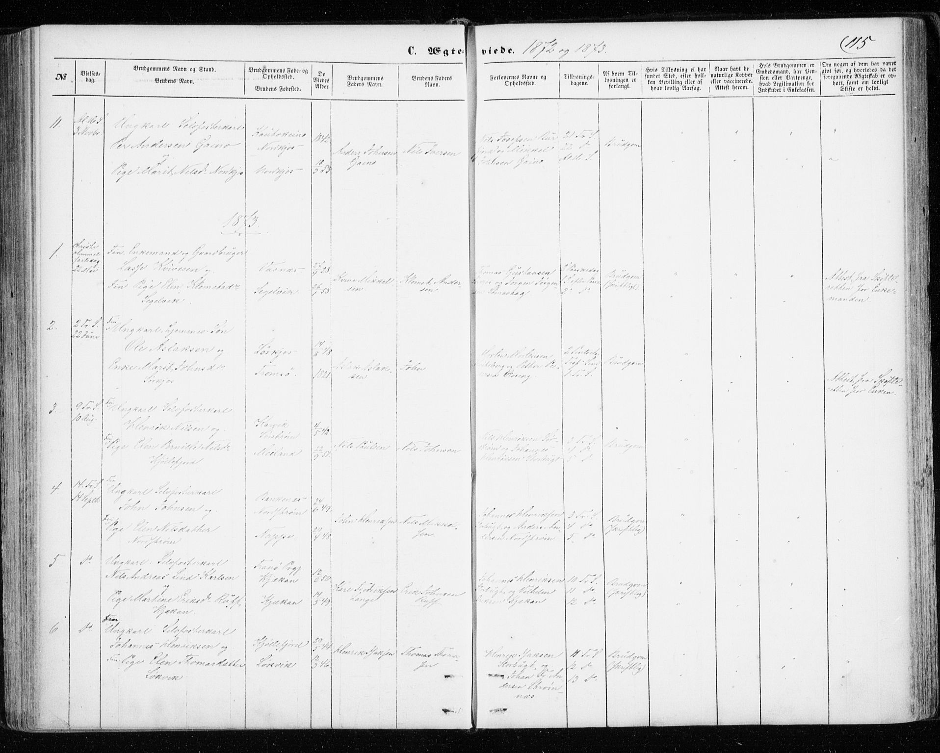 Skjervøy sokneprestkontor, SATØ/S-1300/H/Ha/Haa/L0011kirke: Parish register (official) no. 11, 1861-1877, p. 115