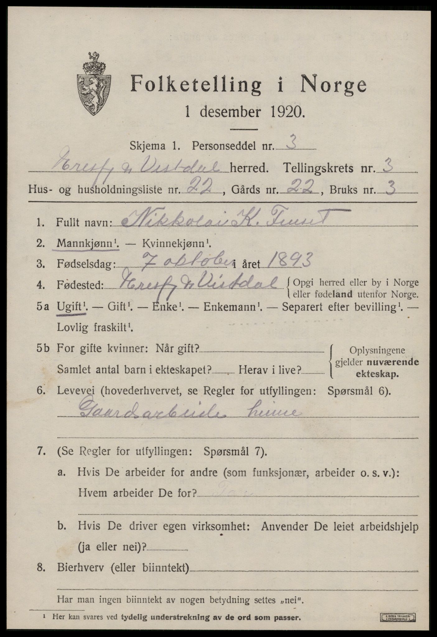 SAT, 1920 census for Eresfjord og Vistdal, 1920, p. 1969