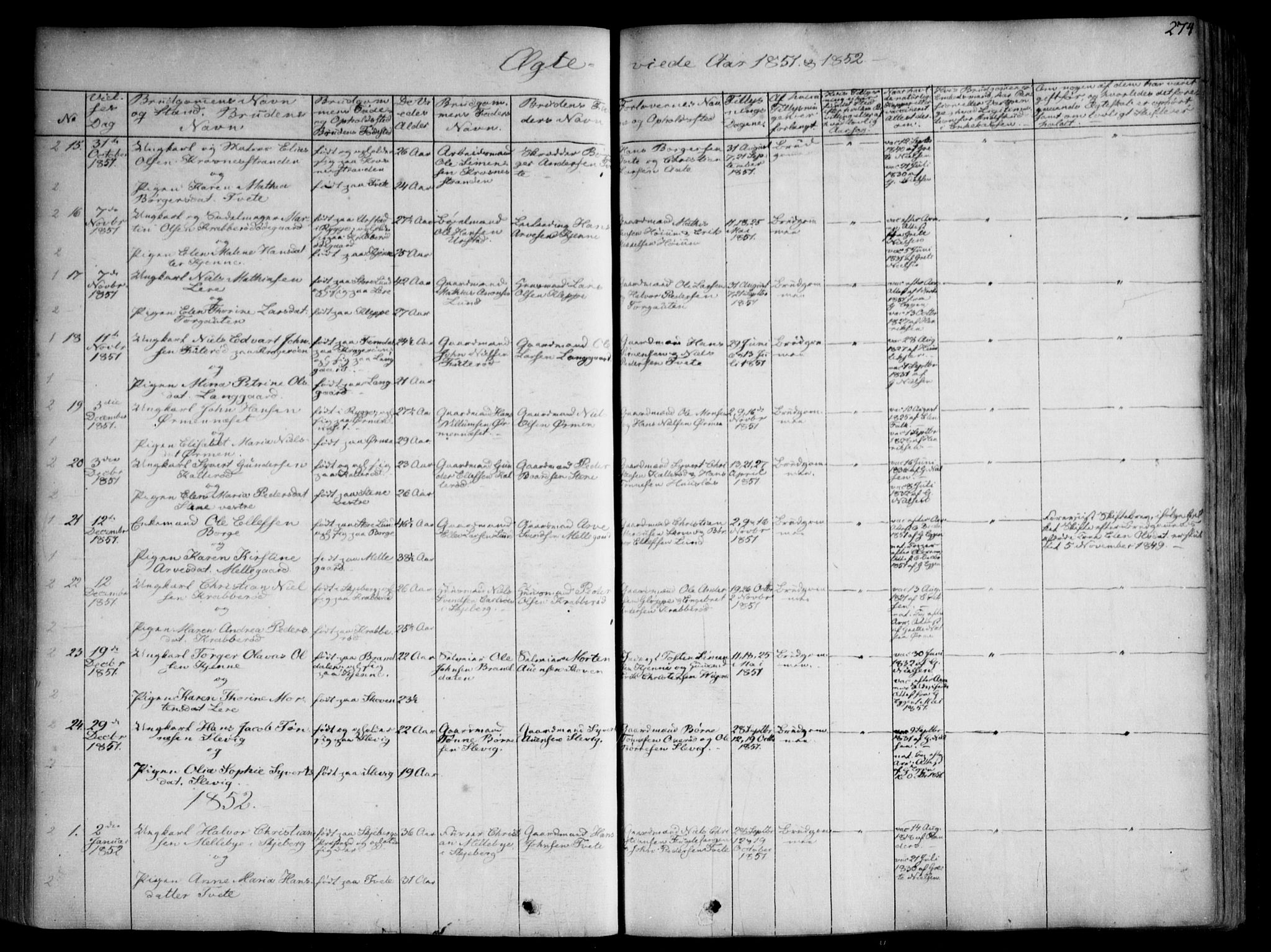 Onsøy prestekontor Kirkebøker, AV/SAO-A-10914/F/Fa/L0003: Parish register (official) no. I 3, 1841-1860, p. 274