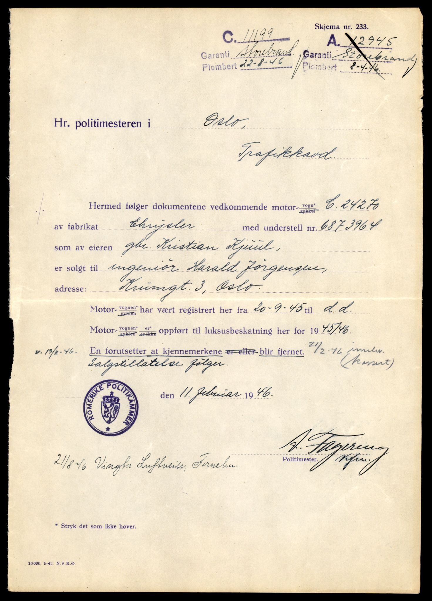 Møre og Romsdal vegkontor - Ålesund trafikkstasjon, AV/SAT-A-4099/F/Fe/L0022: Registreringskort for kjøretøy T 10584 - T 10694, 1927-1998, p. 93