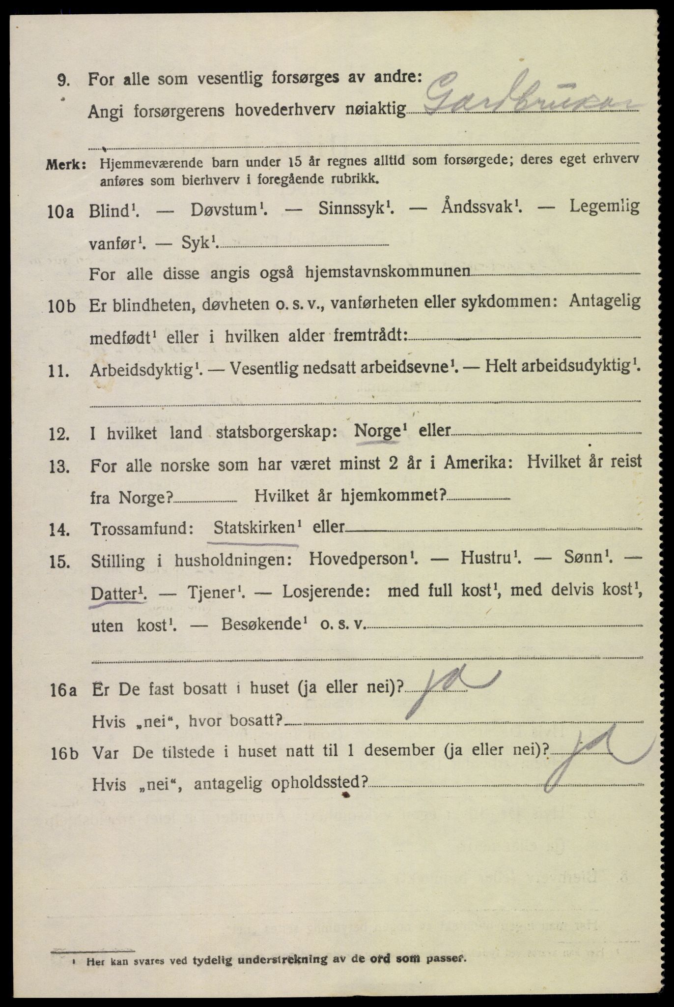 SAK, 1920 census for Hornnes, 1920, p. 3248