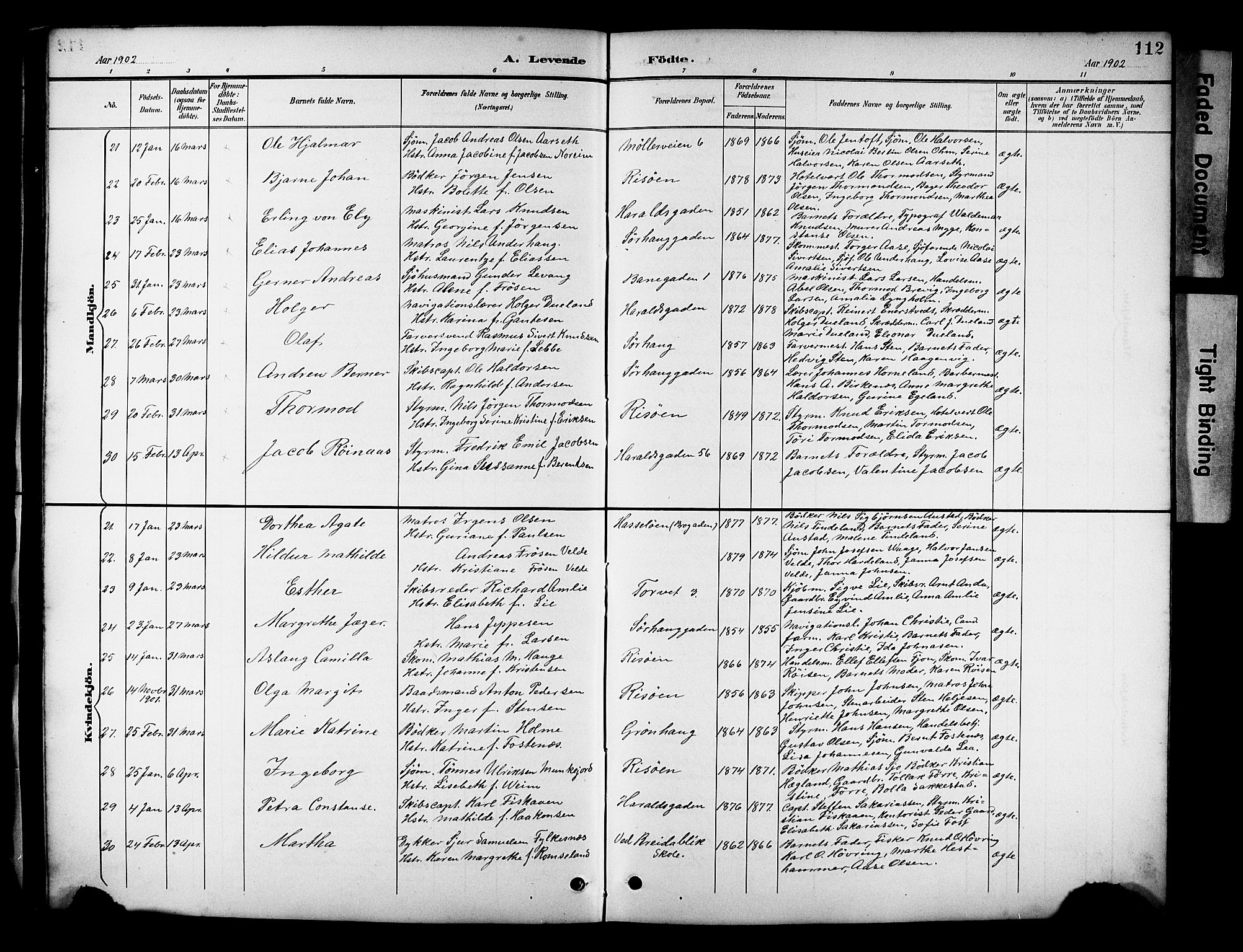 Haugesund sokneprestkontor, SAST/A -101863/H/Ha/Hab/L0005: Parish register (copy) no. B 5, 1894-1908, p. 112