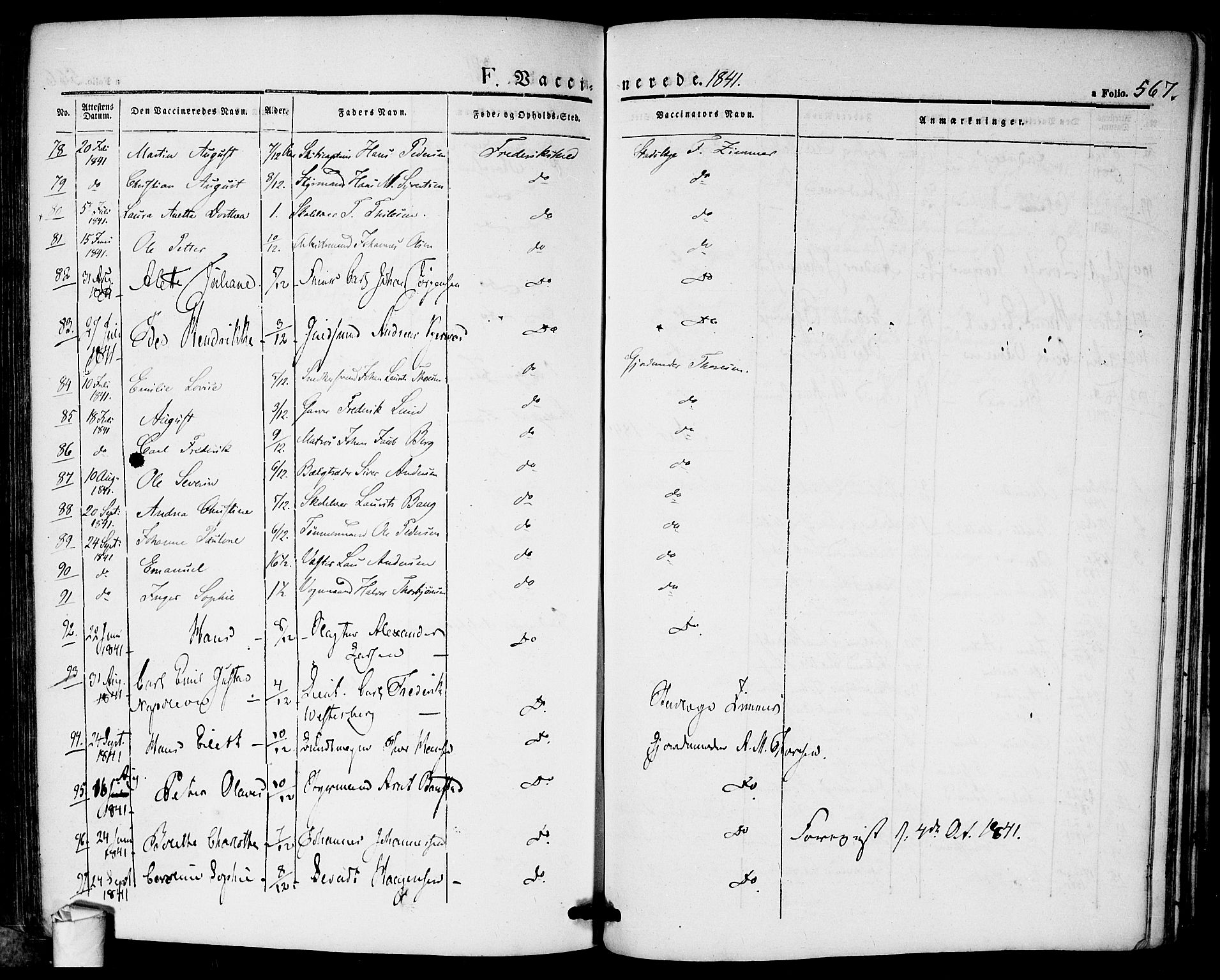Halden prestekontor Kirkebøker, SAO/A-10909/F/Fa/L0005: Parish register (official) no. I 5, 1834-1845, p. 567