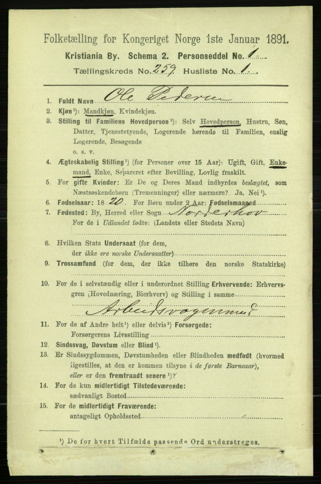 RA, 1891 census for 0301 Kristiania, 1891, p. 157432