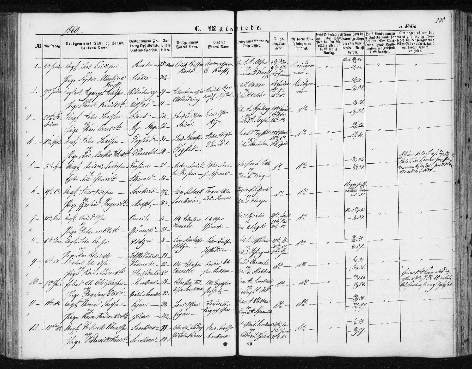 Ministerialprotokoller, klokkerbøker og fødselsregistre - Sør-Trøndelag, SAT/A-1456/668/L0806: Parish register (official) no. 668A06, 1854-1869, p. 225