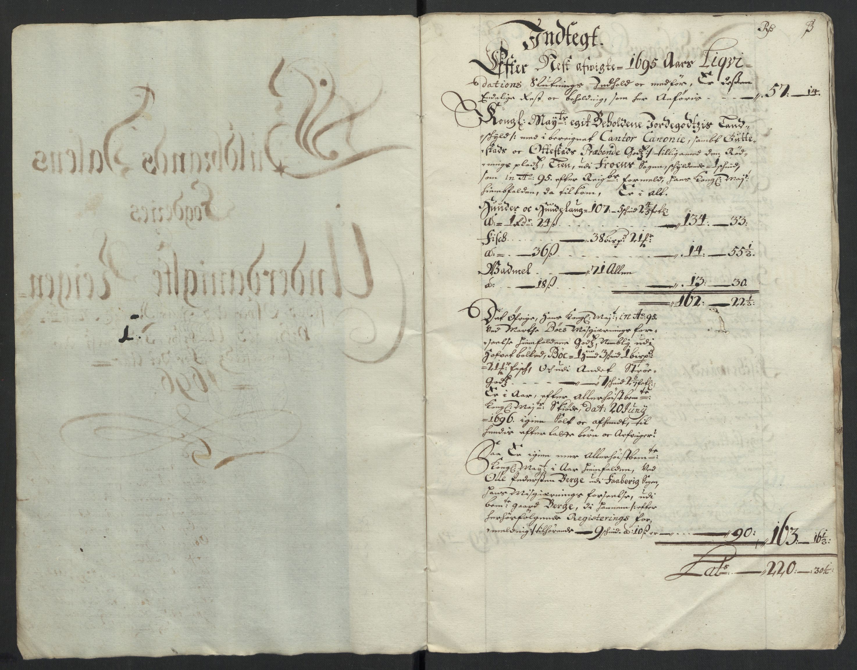 Rentekammeret inntil 1814, Reviderte regnskaper, Fogderegnskap, AV/RA-EA-4092/R17/L1170: Fogderegnskap Gudbrandsdal, 1696-1697, p. 4