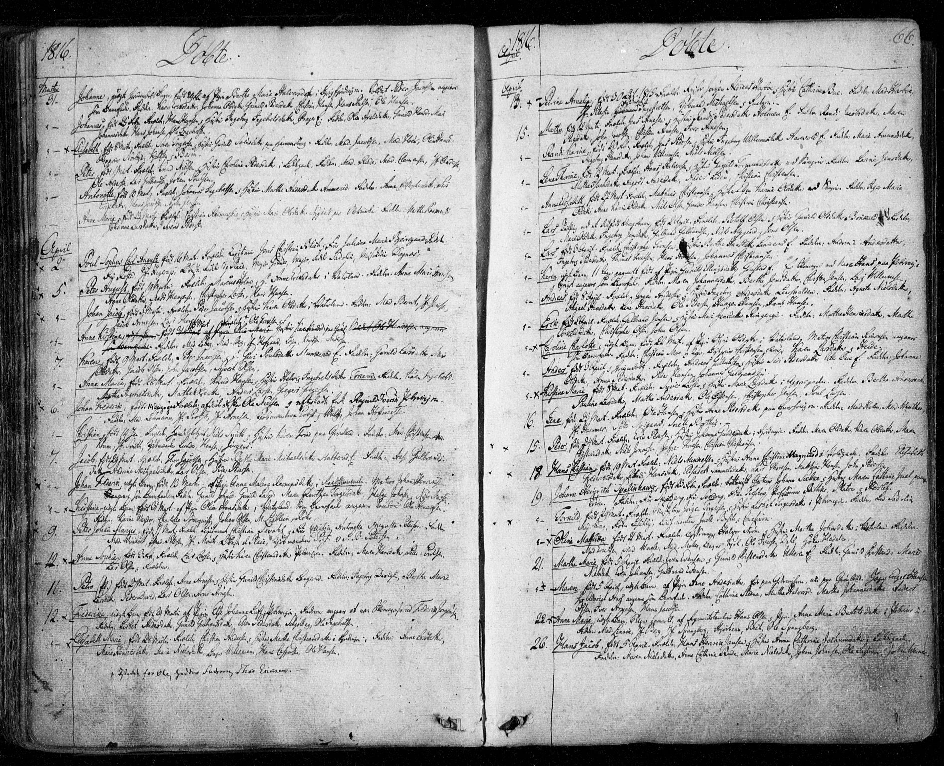 Aker prestekontor kirkebøker, SAO/A-10861/F/L0011: Parish register (official) no. 11, 1810-1819, p. 66