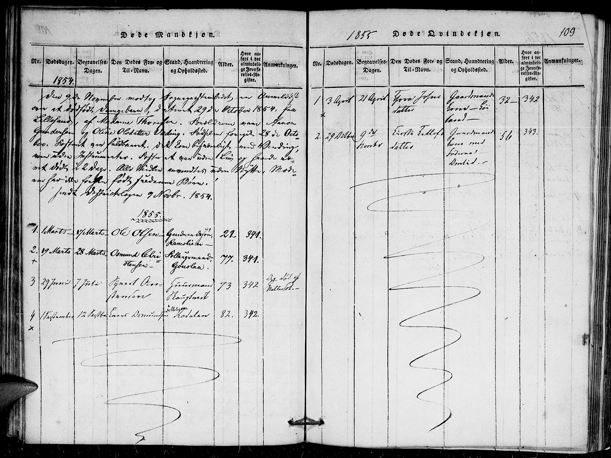 Herefoss sokneprestkontor, AV/SAK-1111-0019/F/Fa/Faa/L0001: Parish register (official) no. A 1, 1816-1860, p. 109