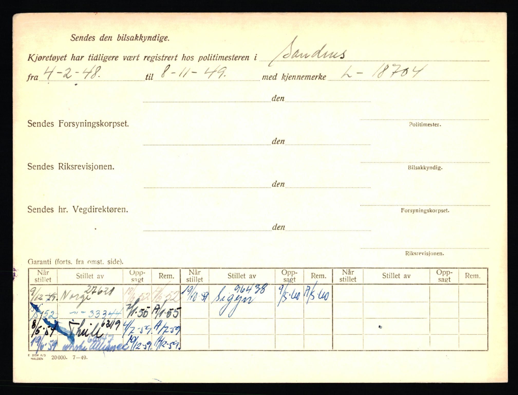 Stavanger trafikkstasjon, SAST/A-101942/0/F/L0026: L-14000 - L-14599, 1930-1971, p. 1826