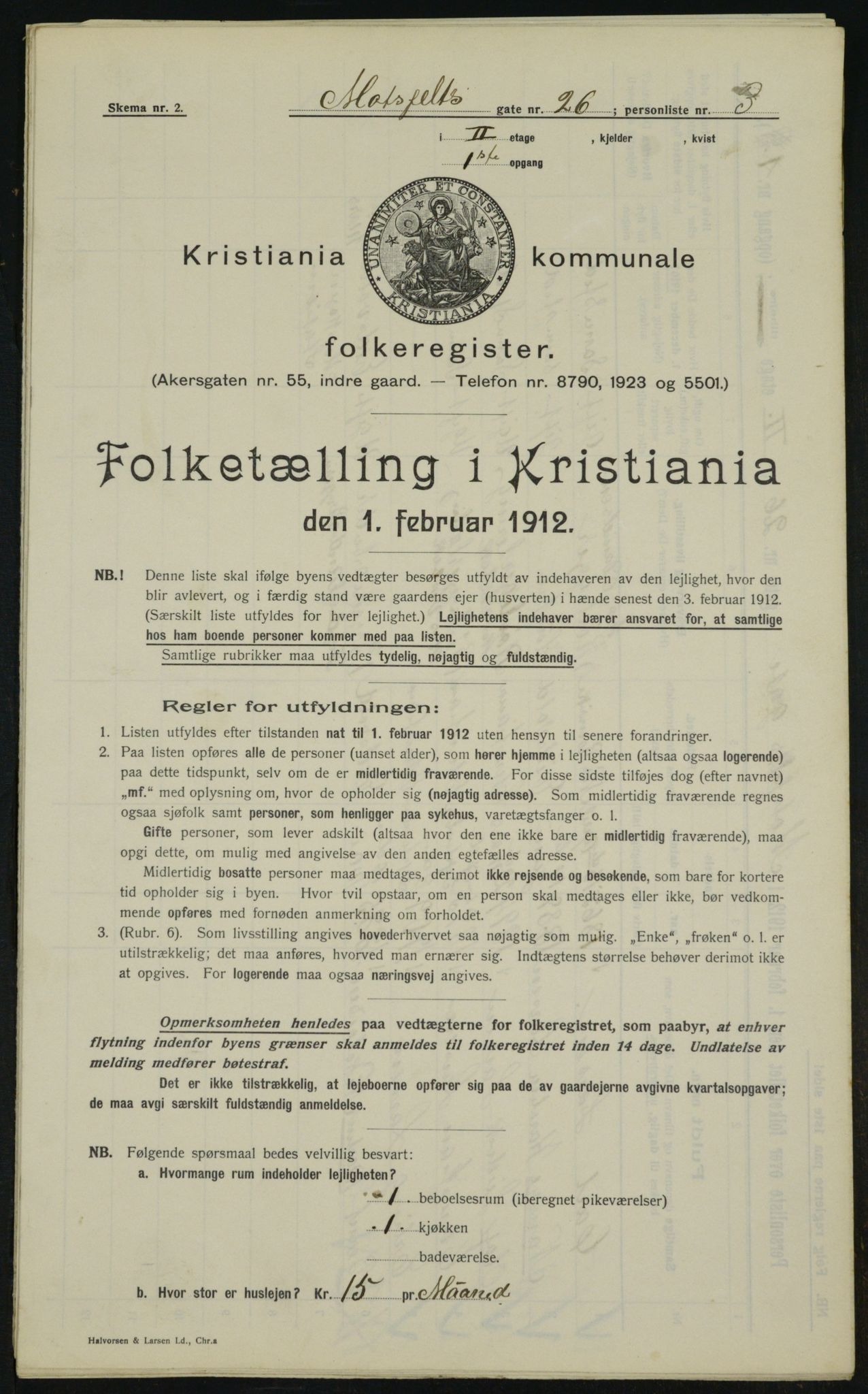 OBA, Municipal Census 1912 for Kristiania, 1912, p. 66894