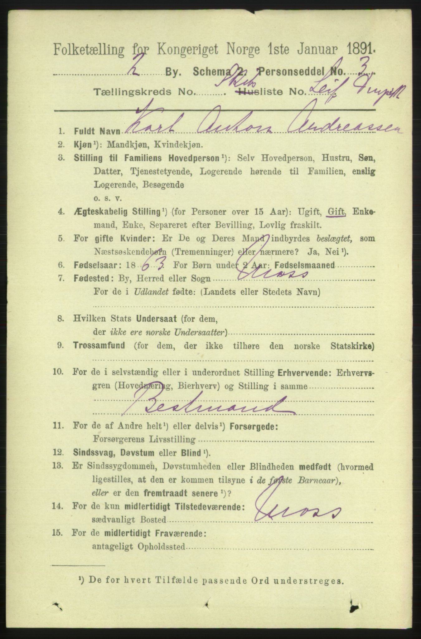 RA, 1891 census for 0102 Sarpsborg, 1891, p. 3682