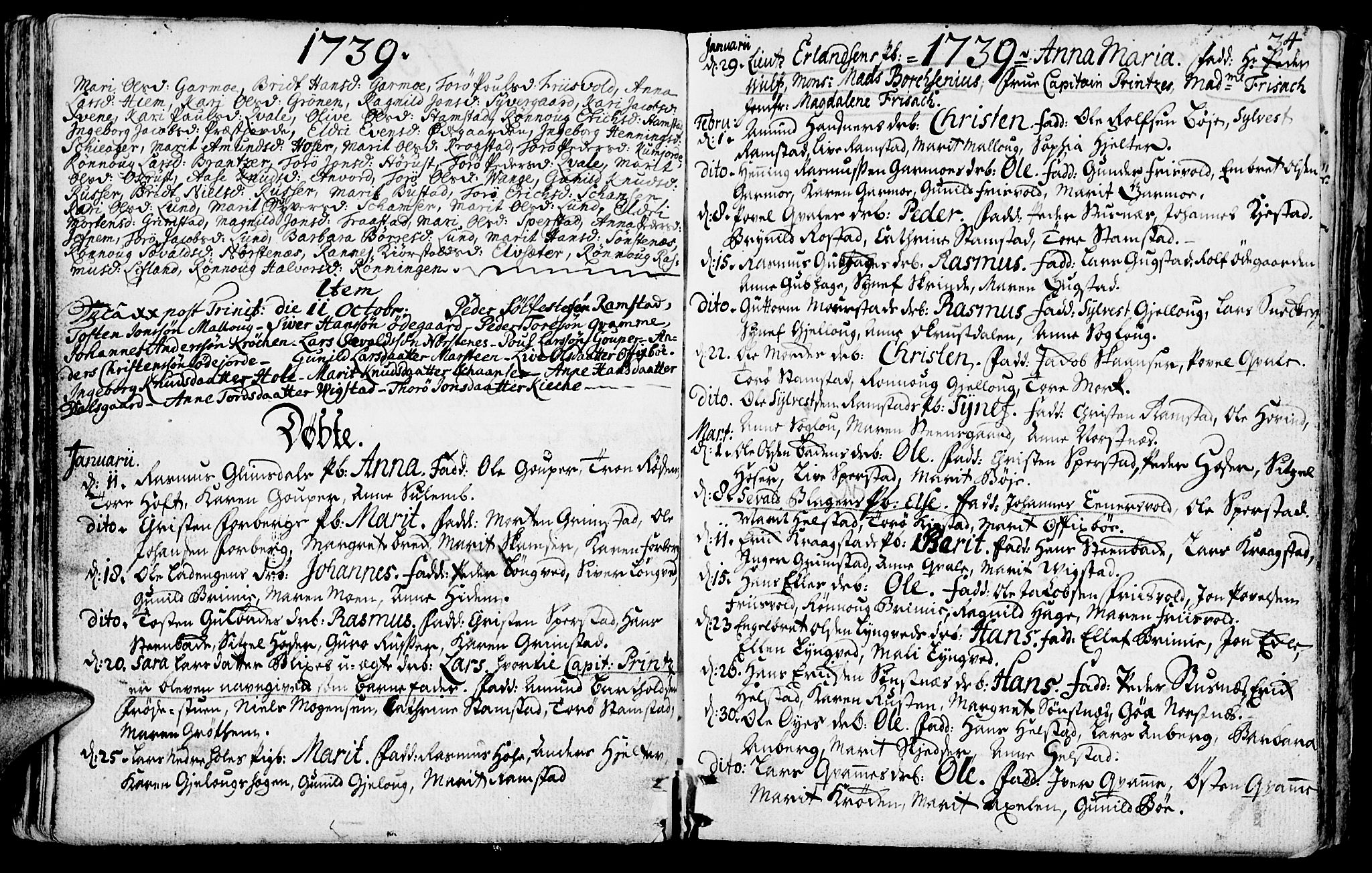 Lom prestekontor, SAH/PREST-070/K/L0001: Parish register (official) no. 1, 1733-1748, p. 34