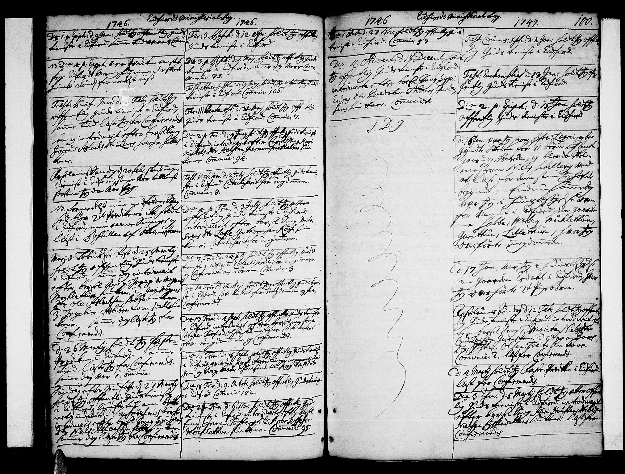 Ulvik sokneprestembete, SAB/A-78801/H/Haa: Parish register (official) no. A 10, 1745-1792, p. 100