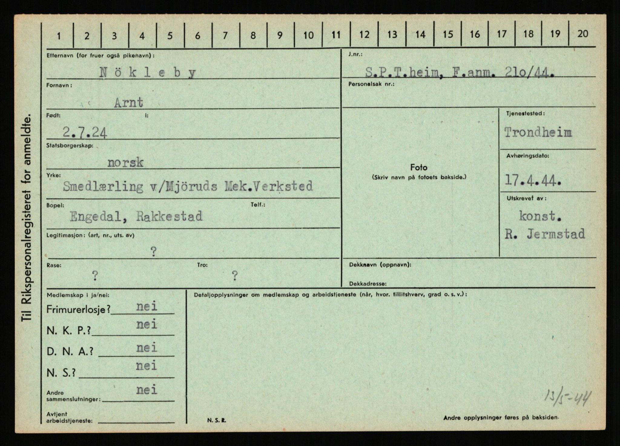 Statspolitiet - Hovedkontoret / Osloavdelingen, AV/RA-S-1329/C/Ca/L0011: Molberg - Nøstvold, 1943-1945, p. 5123