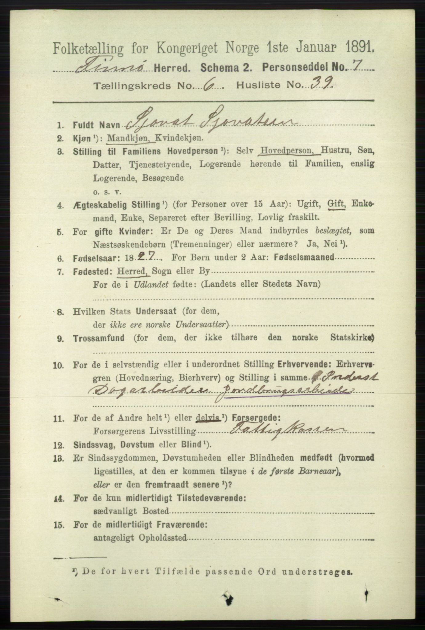 RA, 1891 census for 1141 Finnøy, 1891, p. 1482