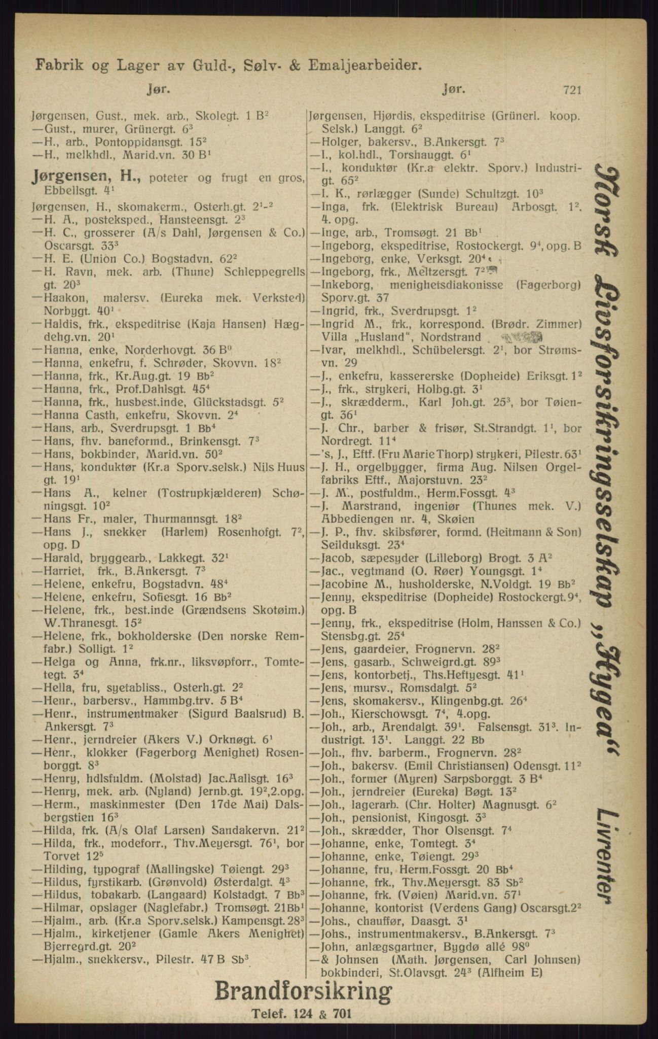 Kristiania/Oslo adressebok, PUBL/-, 1916, p. 721