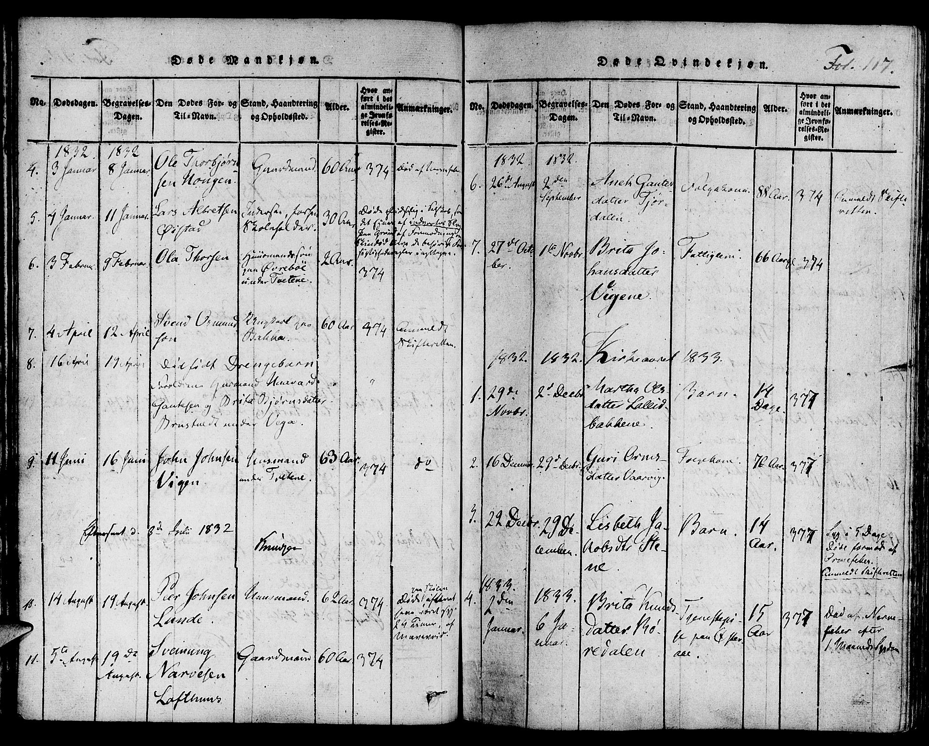 Suldal sokneprestkontor, SAST/A-101845/01/IV/L0006: Parish register (official) no. A 6, 1816-1836, p. 117