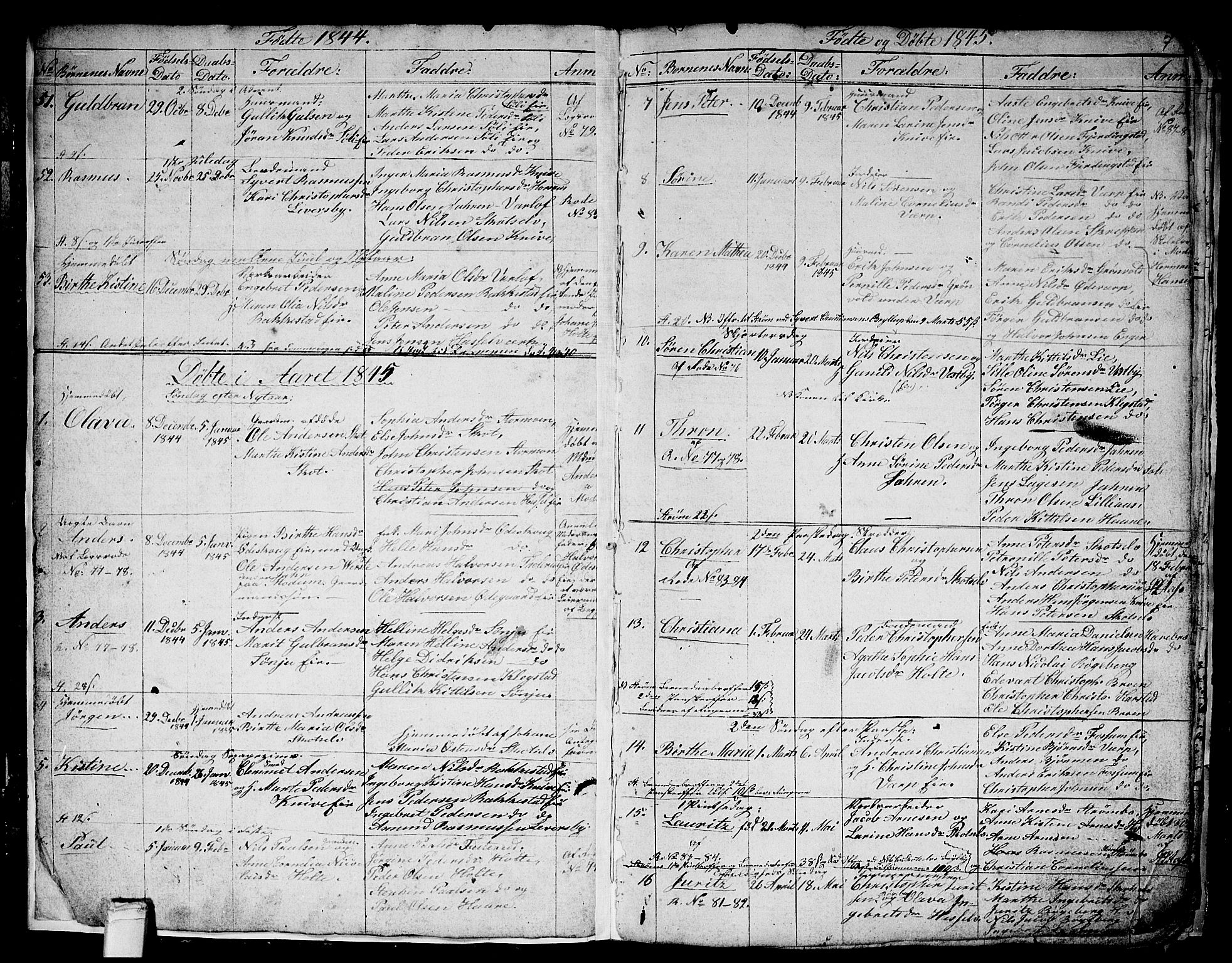 Eiker kirkebøker, AV/SAKO-A-4/G/Gb/L0001: Parish register (copy) no. II 1, 1844-1864, p. 6-7