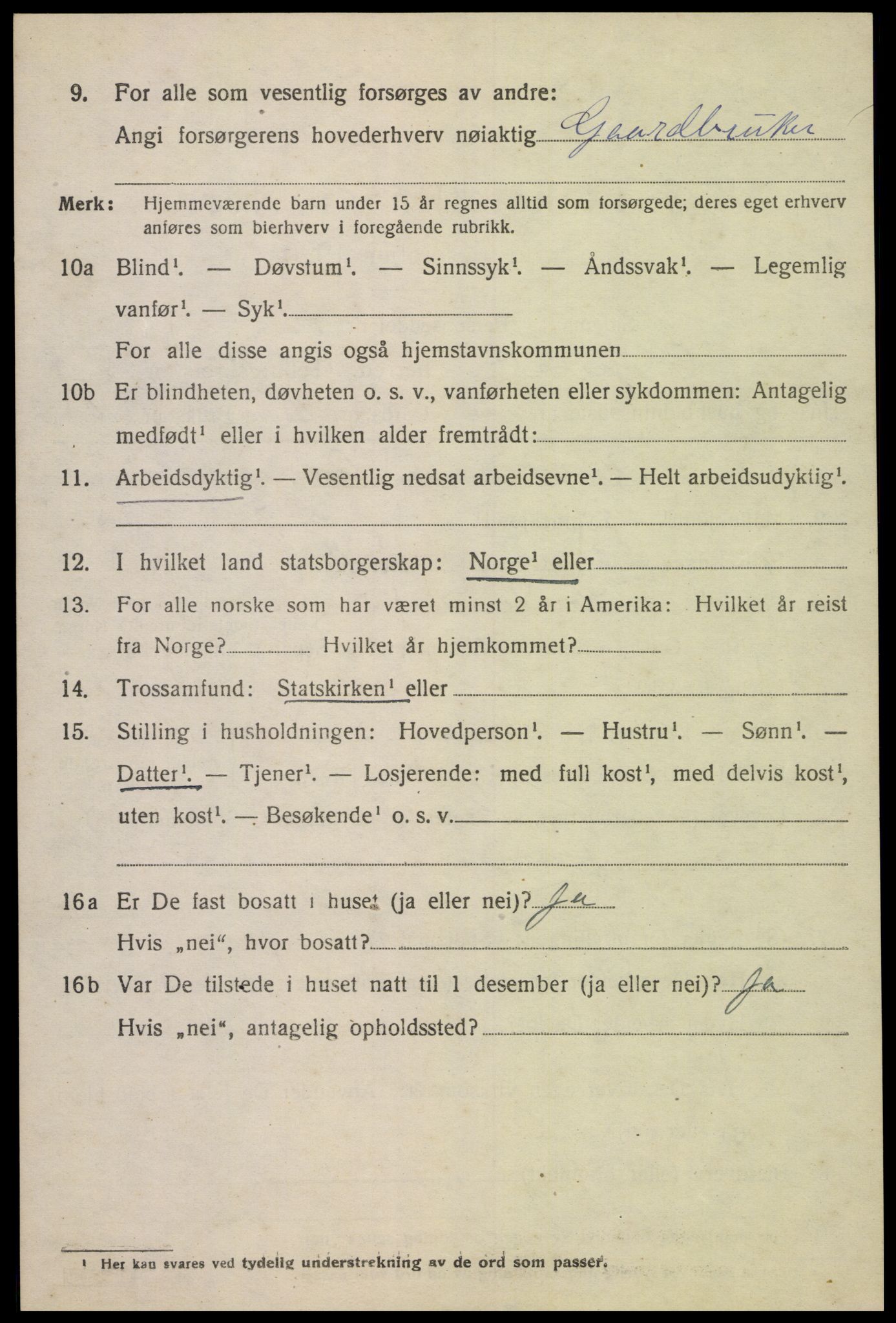 SAK, 1920 census for Greipstad, 1920, p. 1867