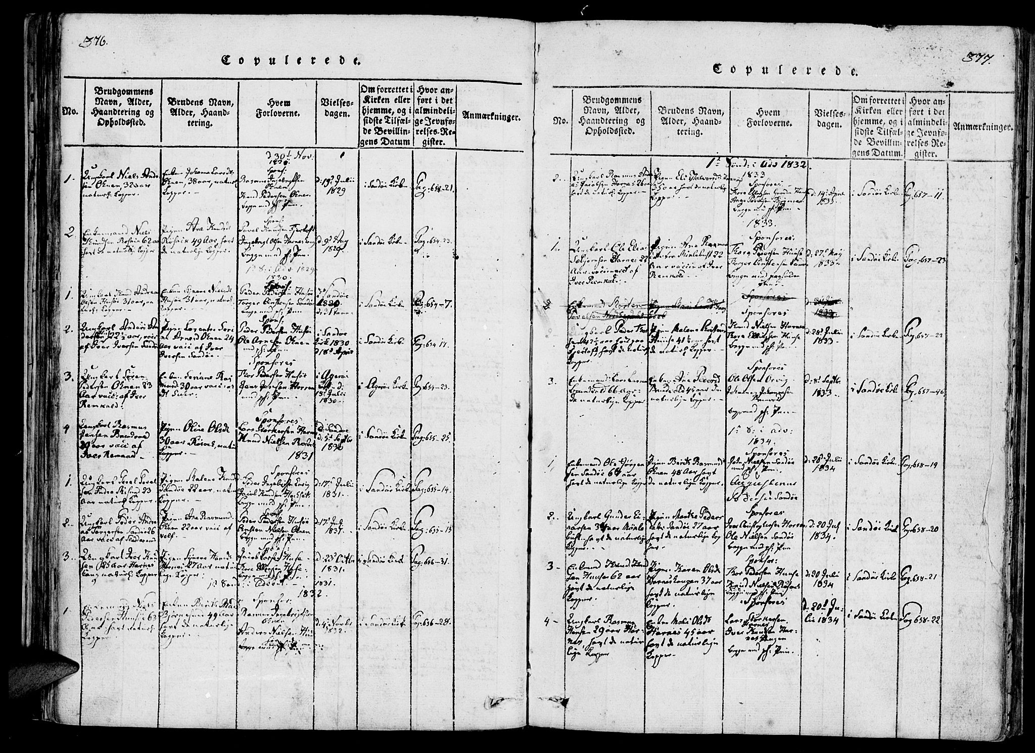 Ministerialprotokoller, klokkerbøker og fødselsregistre - Møre og Romsdal, AV/SAT-A-1454/561/L0727: Parish register (official) no. 561A01, 1817-1858, p. 376-377