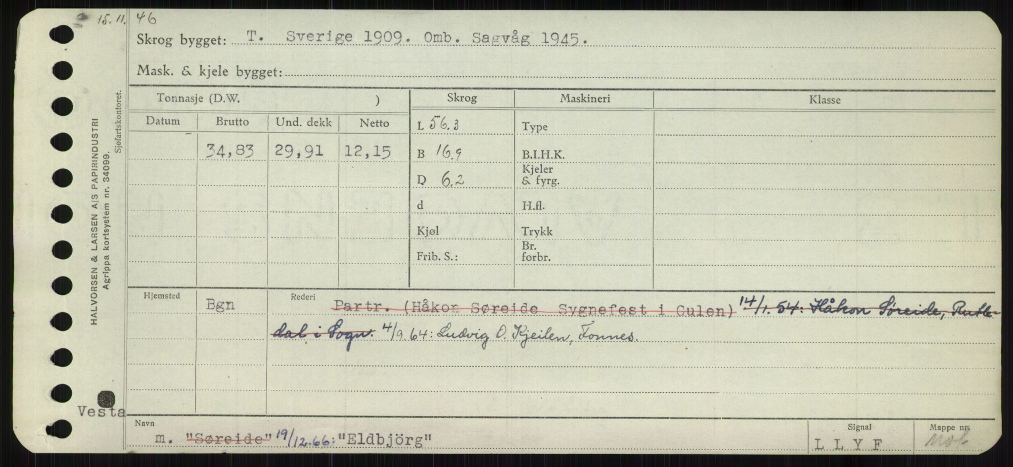 Sjøfartsdirektoratet med forløpere, Skipsmålingen, RA/S-1627/H/Ha/L0002/0001: Fartøy, Eik-Hill / Fartøy, Eik-F, p. 55