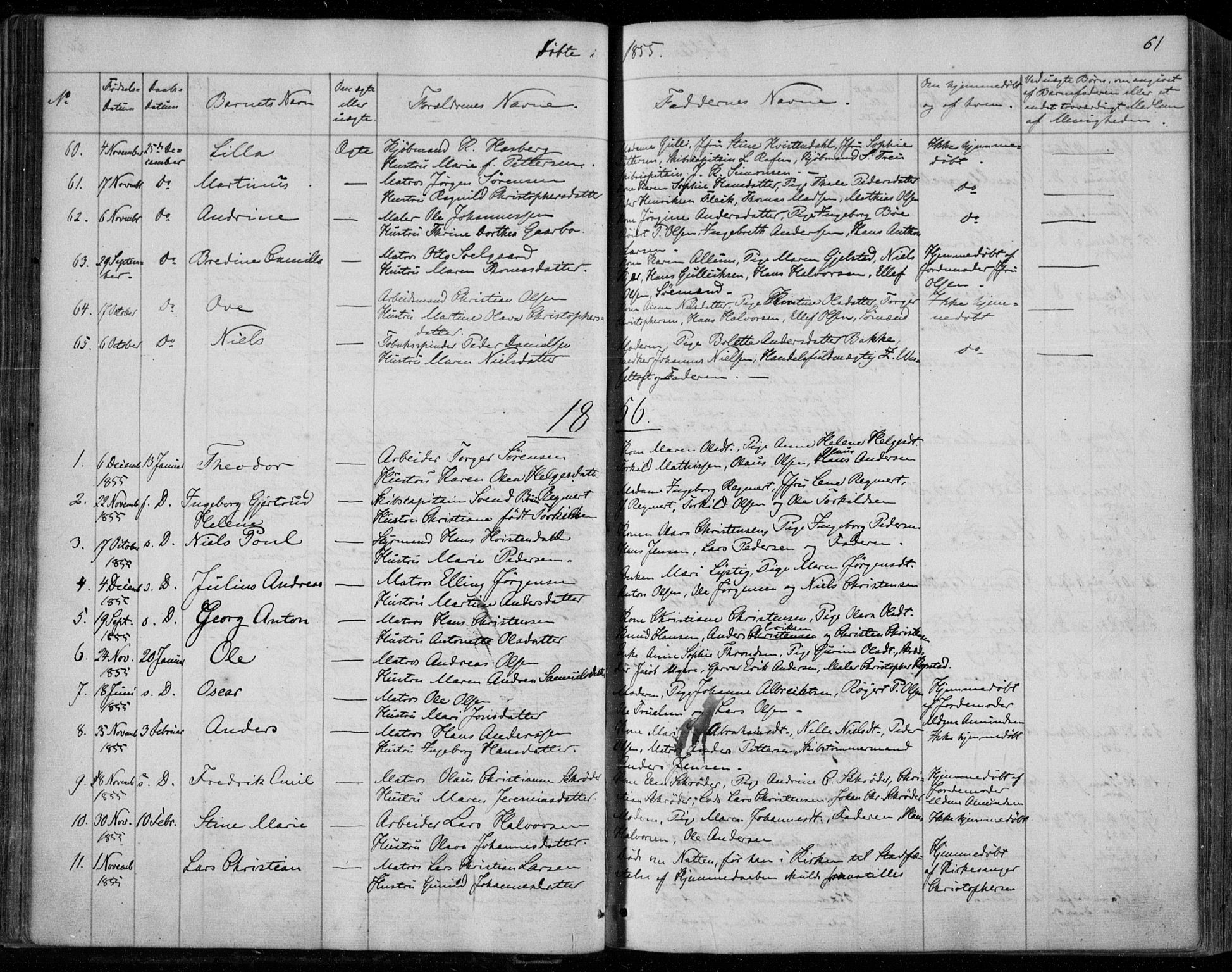 Holmestrand kirkebøker, SAKO/A-346/F/Fa/L0002: Parish register (official) no. 2, 1840-1866, p. 61