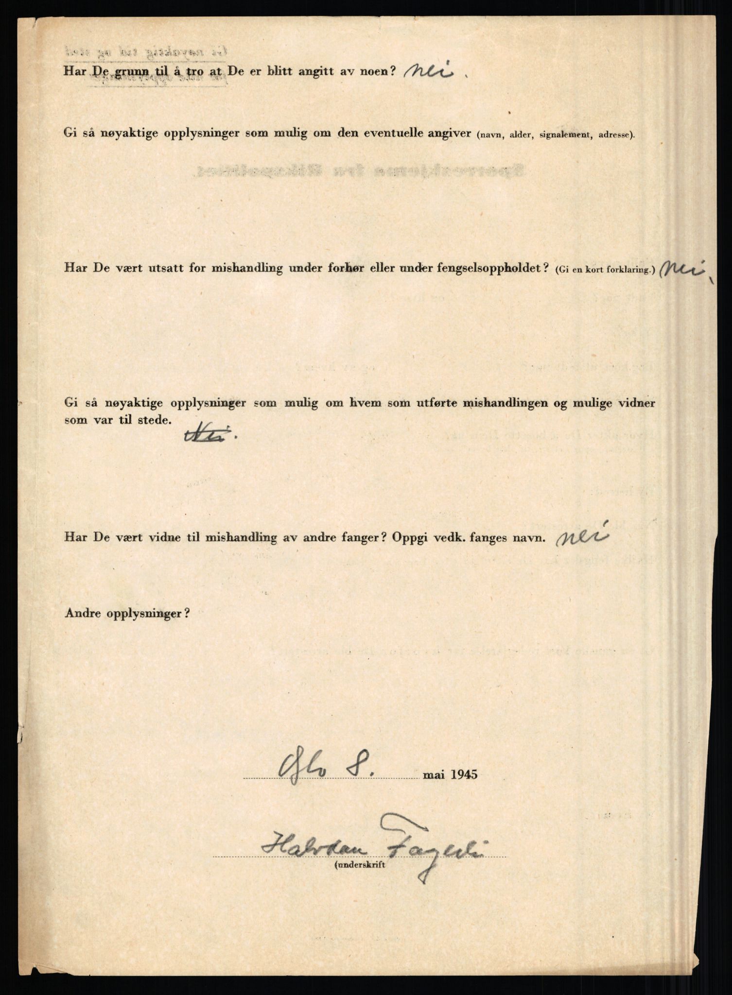 Rikspolitisjefen, AV/RA-S-1560/L/L0004: Eriksen, Alf - Geving, Øivind, 1940-1945, p. 306