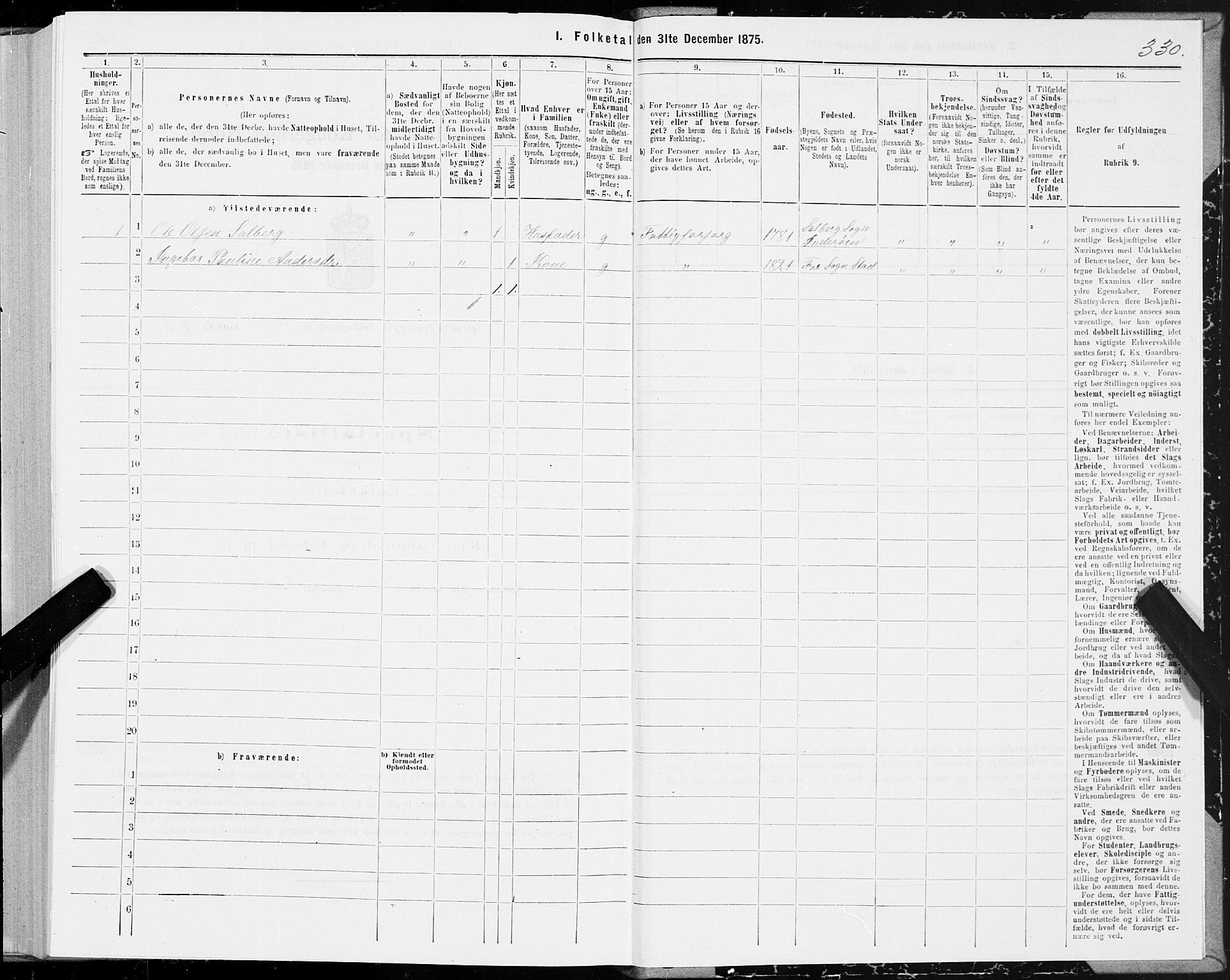 SAT, 1875 census for 1731P Sparbu, 1875, p. 4330