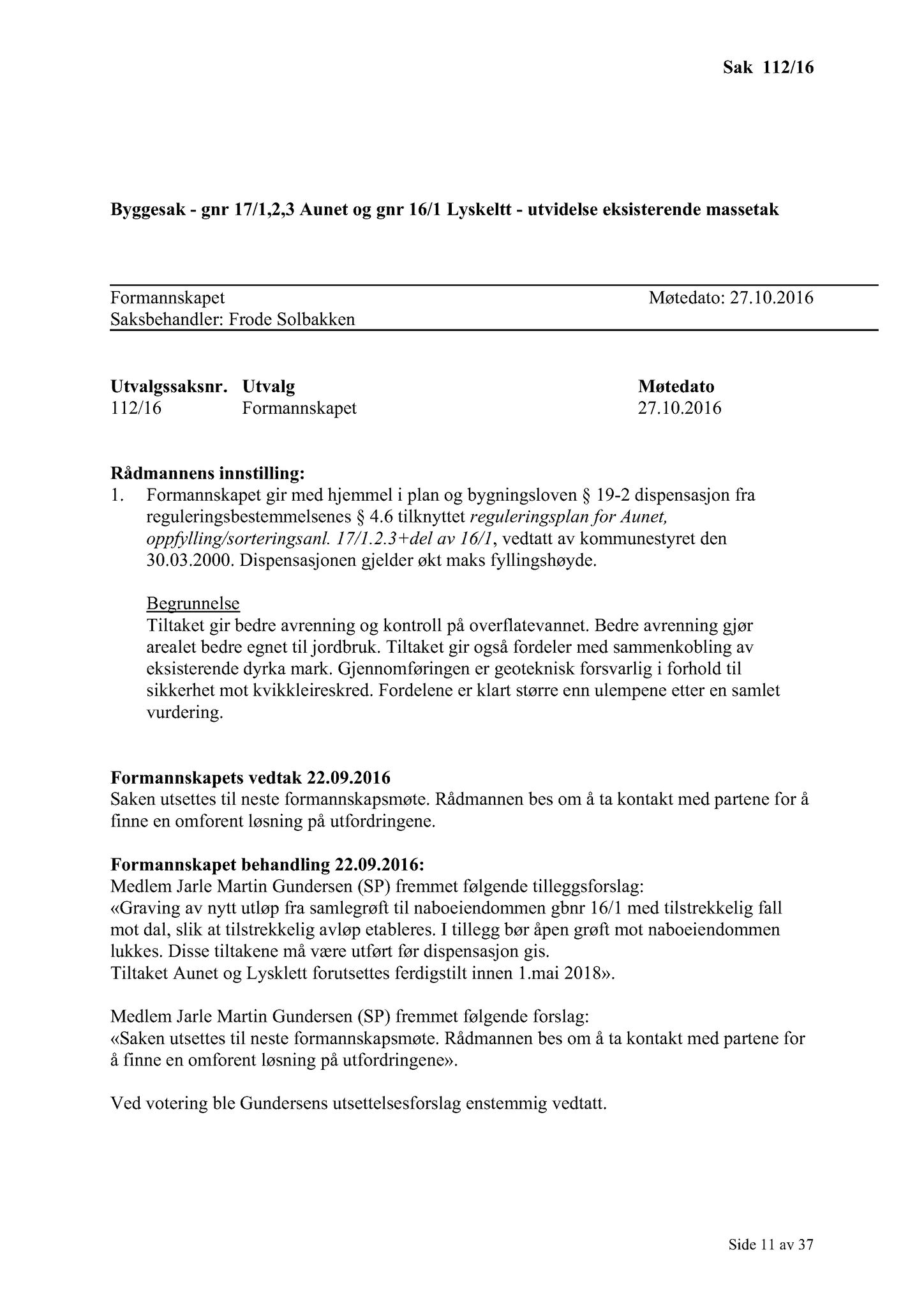 Klæbu Kommune, TRKO/KK/02-FS/L009: Formannsskapet - Møtedokumenter, 2016, p. 2957